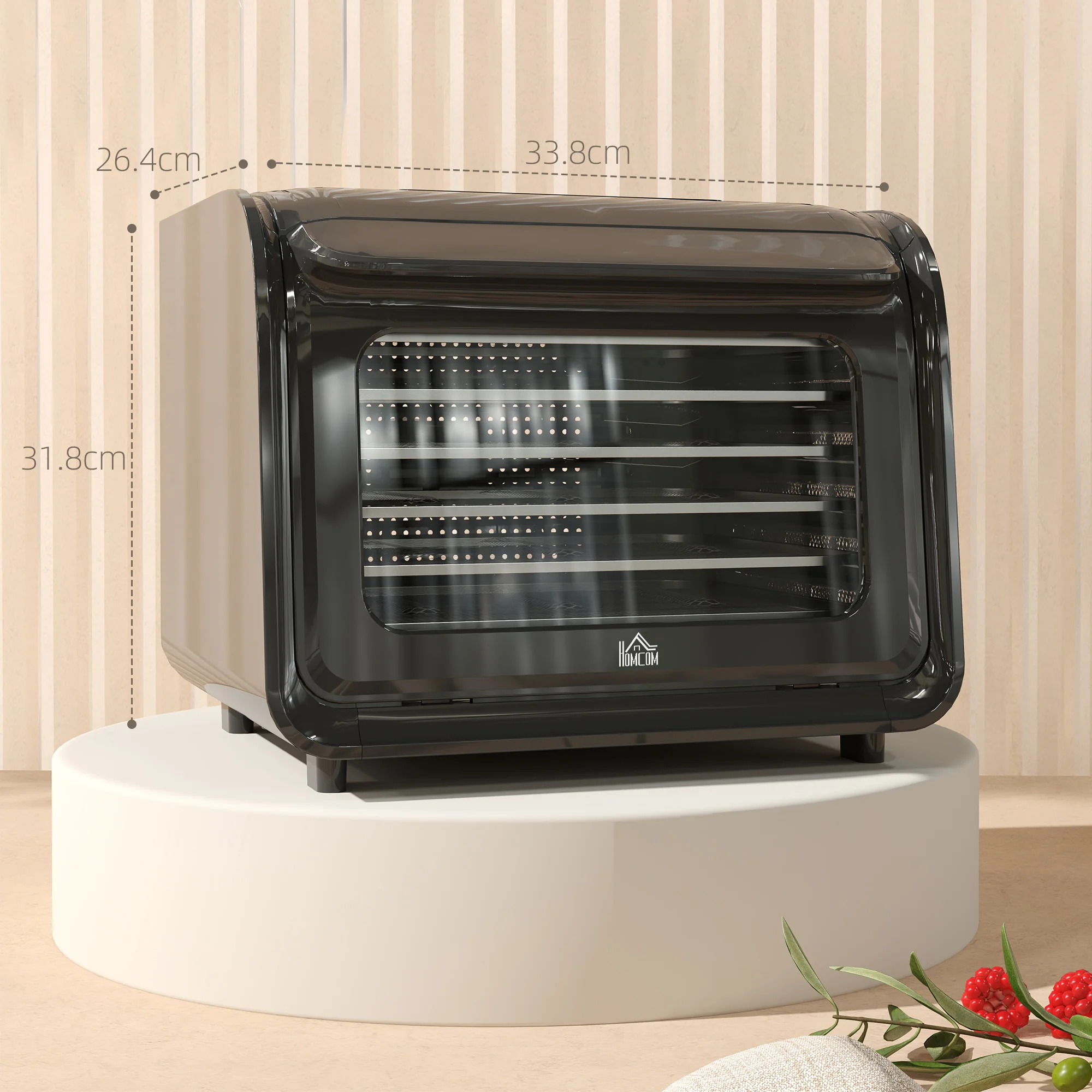 HOMCOM Food Dehydrator With 6 Stainless Steel Tray, For Fruit, Meat - Image 5