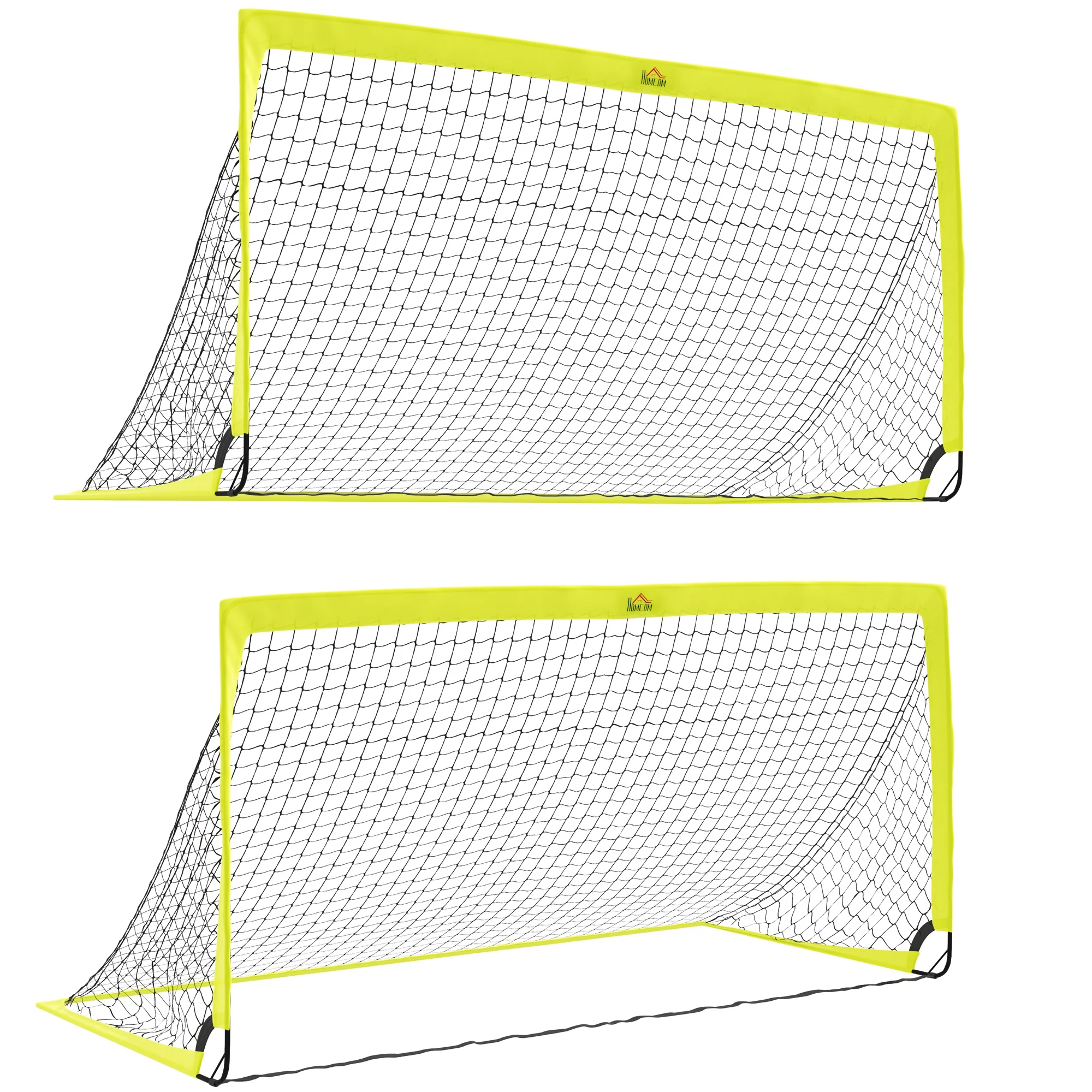 HOMCOM Football Goal Folding Outdoor with All Weather Net 6'x3' Yellow