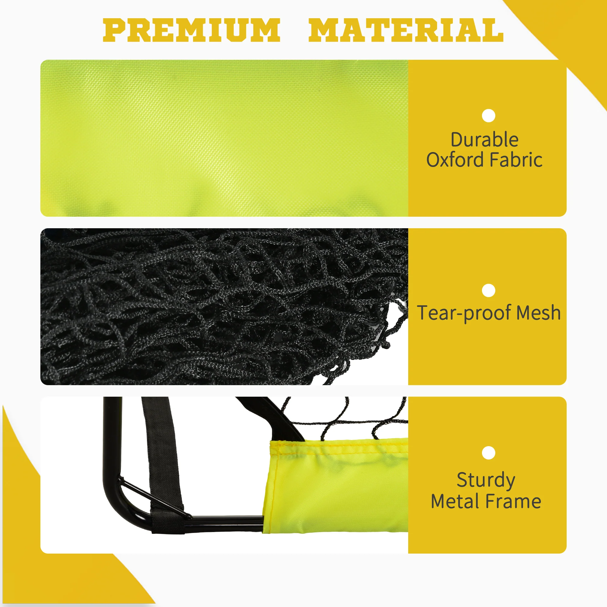 HOMCOM Football Goal Folding Outdoor with All Weather Net 6'x3' Yellow - Image 7