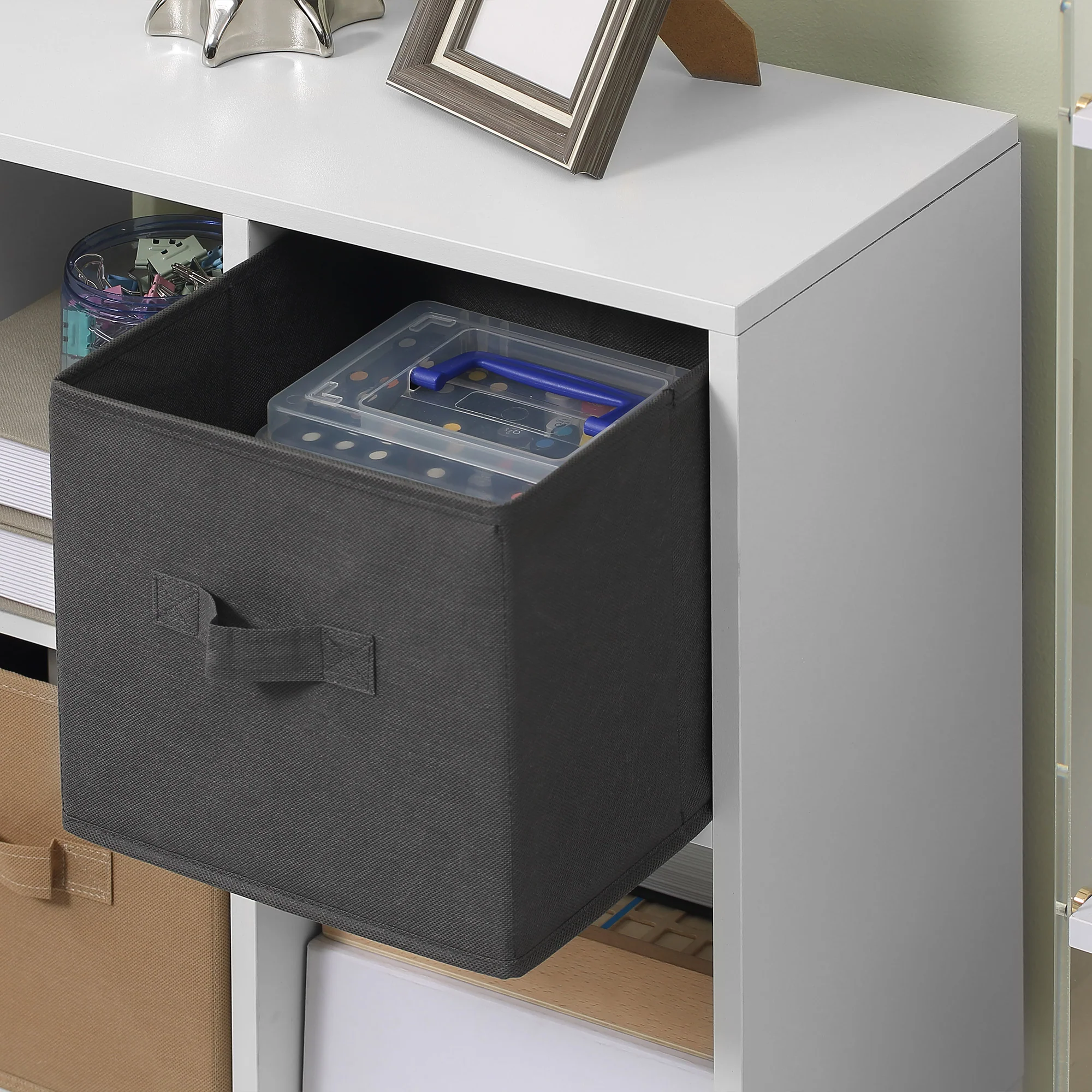 HOMCOM Freestanding 6 Cube Storage Cabinet Unit Bookcase W/ 3 Drawer White - Image 8