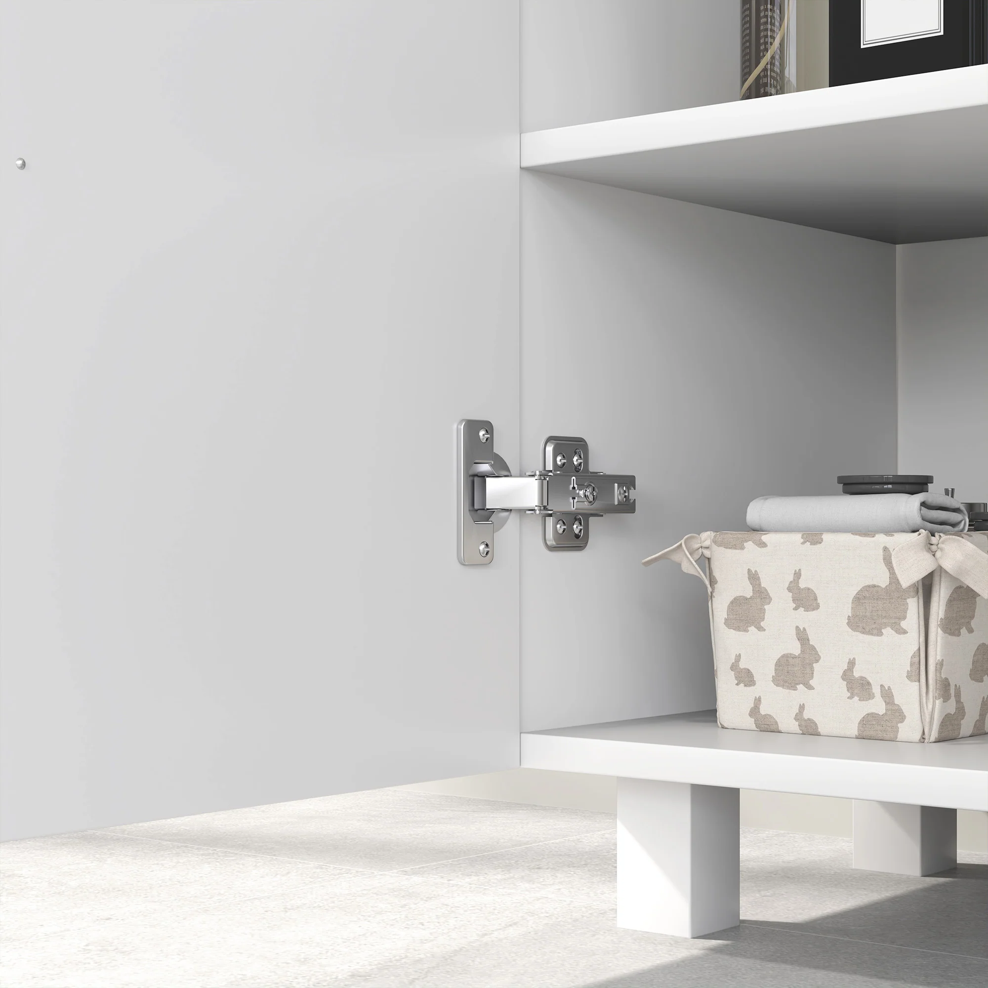 HOMCOM Freestanding Bathroom High Gloss Under Sink Cabinet, White - Image 9