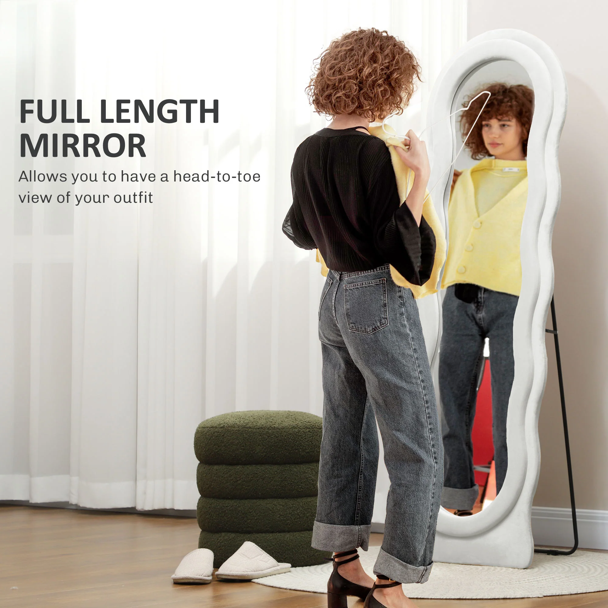 HOMCOM Full Length Mirror, Standing, Leaning or Wall Mirror - Image 12