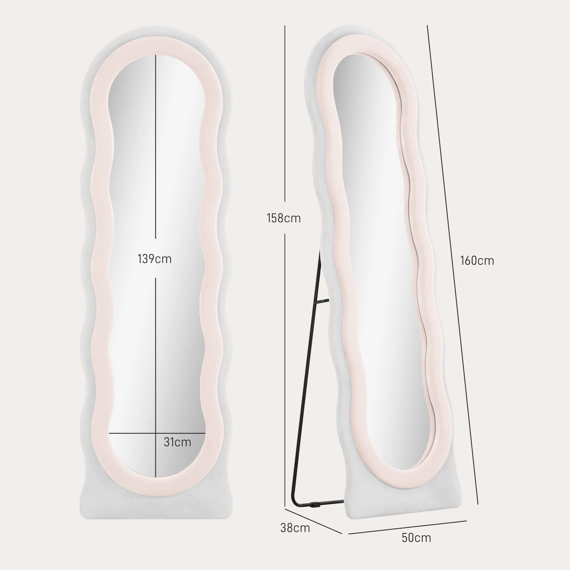 HOMCOM Full Length Mirror, Standing, Leaning or Wall Mirror - Image 6