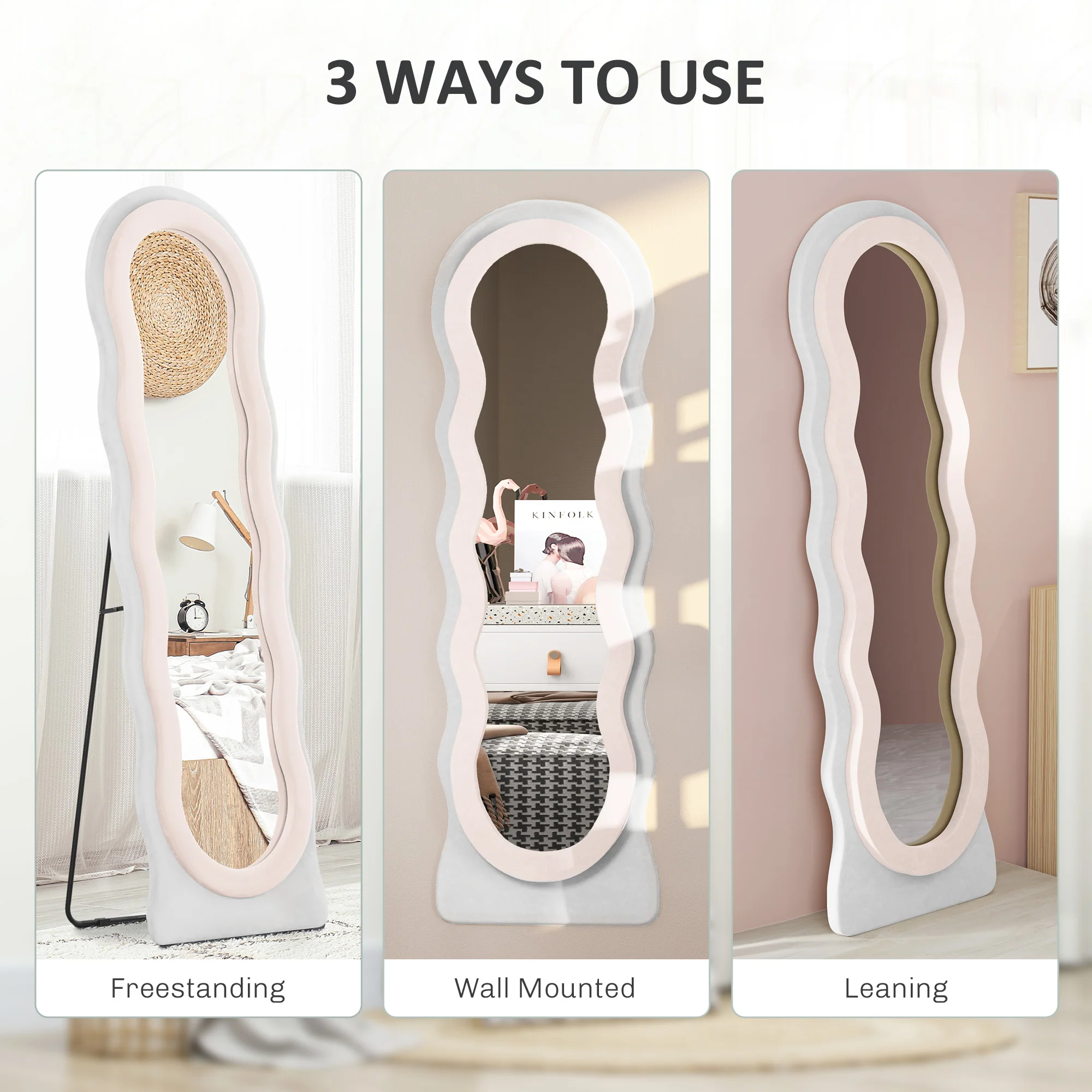 HOMCOM Full Length Mirror, Standing, Leaning or Wall Mirror - Image 7