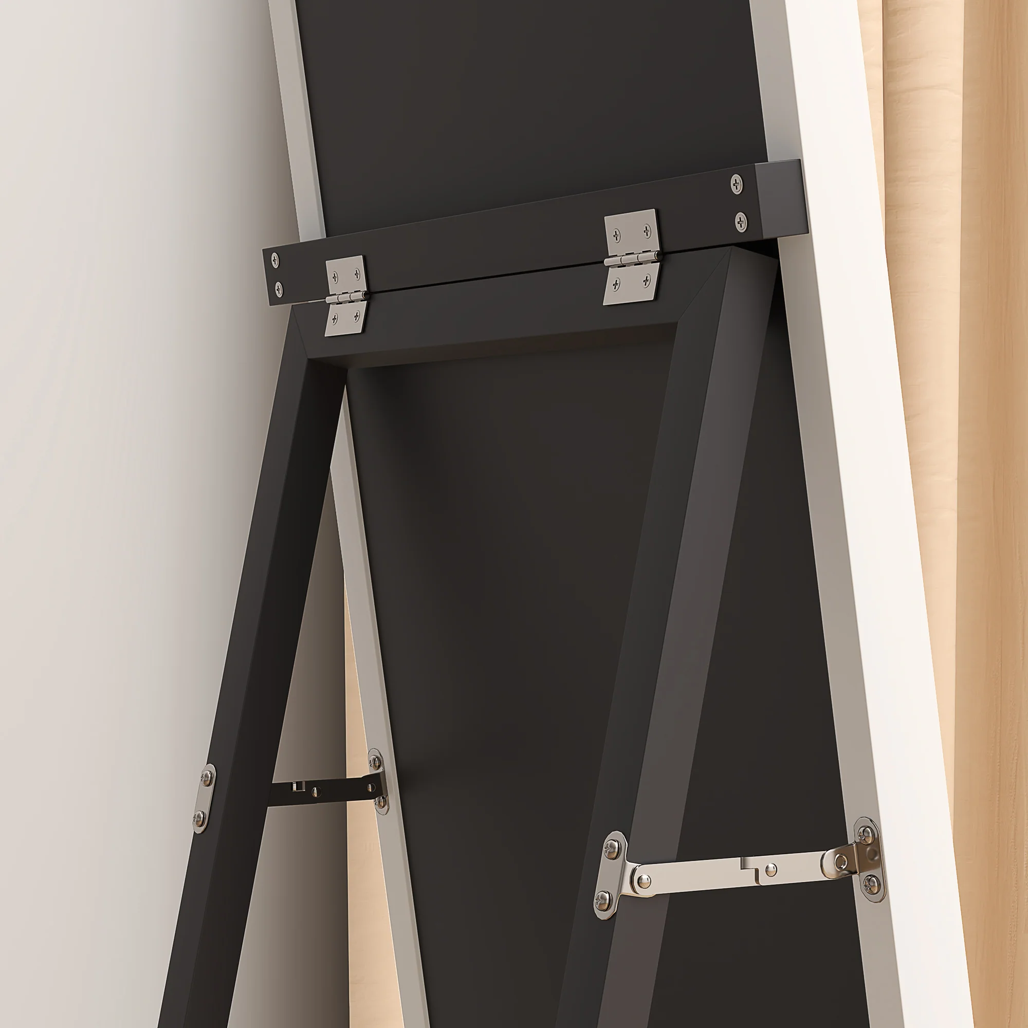 HOMCOM Full Length Mirror Wall Mount Leaning Standing Mirror, White - Image 9
