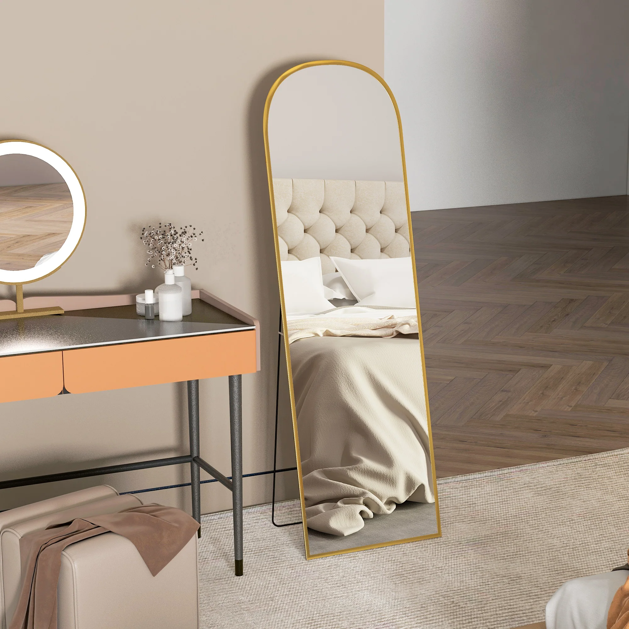 HOMCOM Full Length Mirror with Aluminium Alloy Frame Hanging or Leaning - Image 8