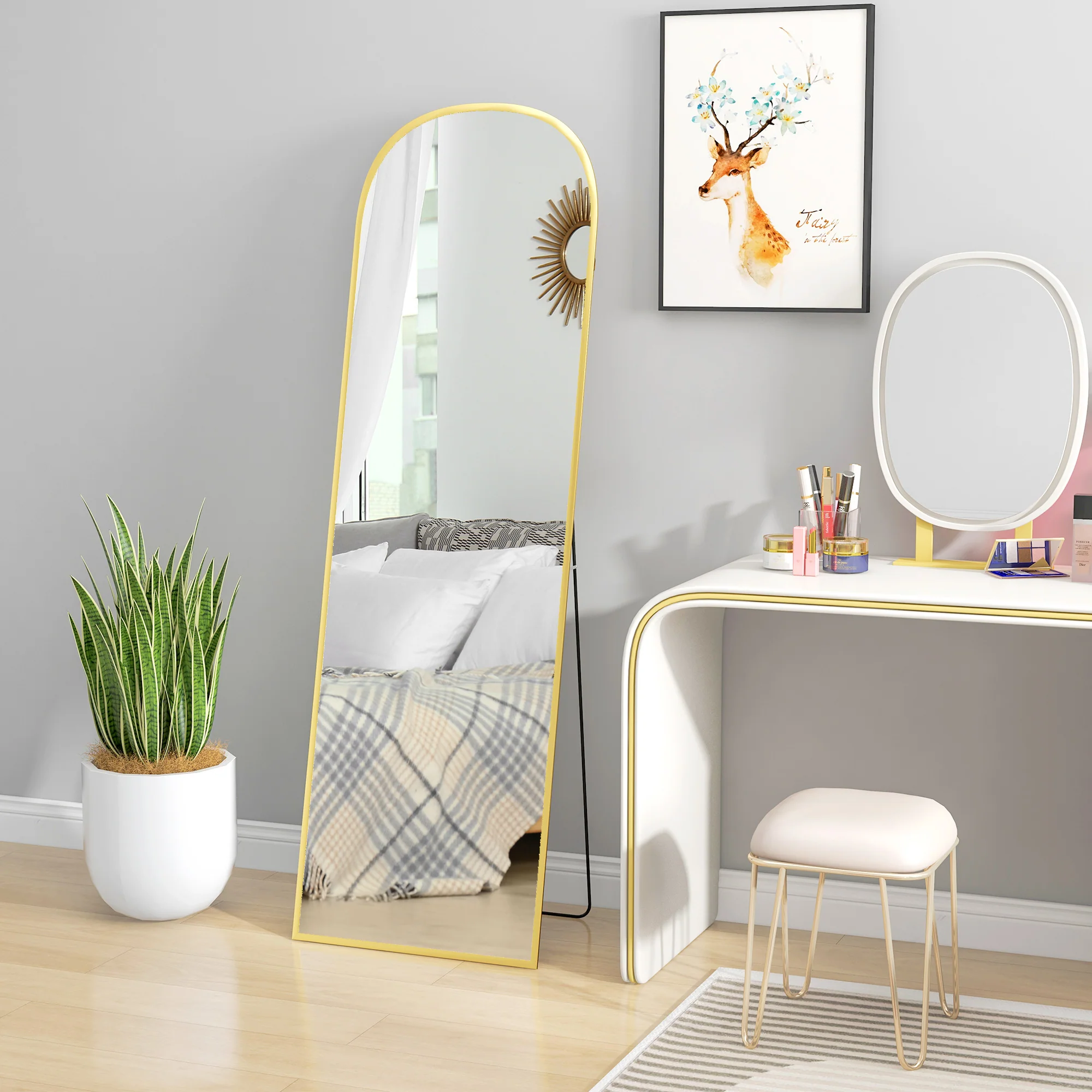 HOMCOM Full Length Mirror with Aluminium Alloy Frame Hanging or Leaning - Image 9