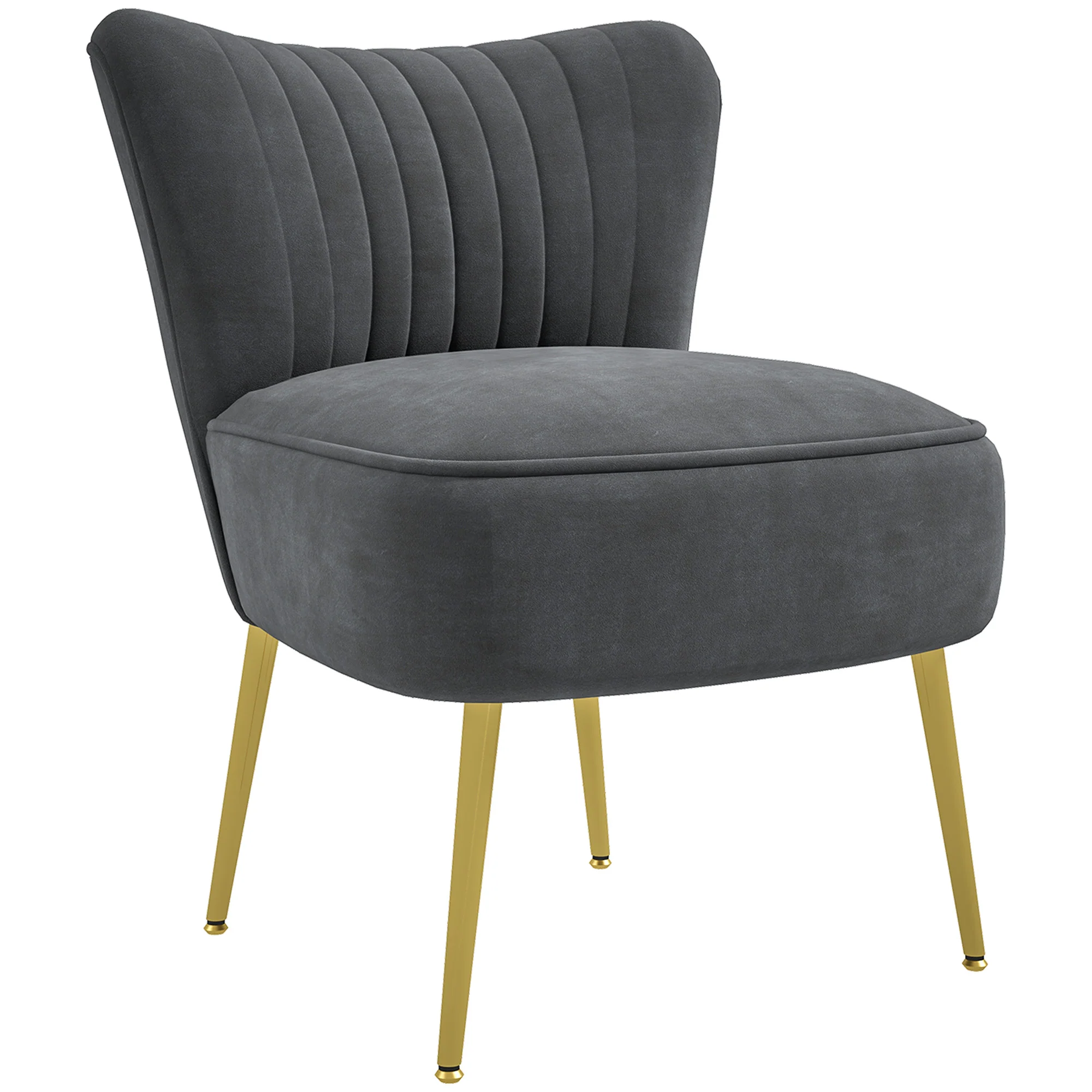 HOMCOM Accent Chair Wingback Armless Chair For Bedroom