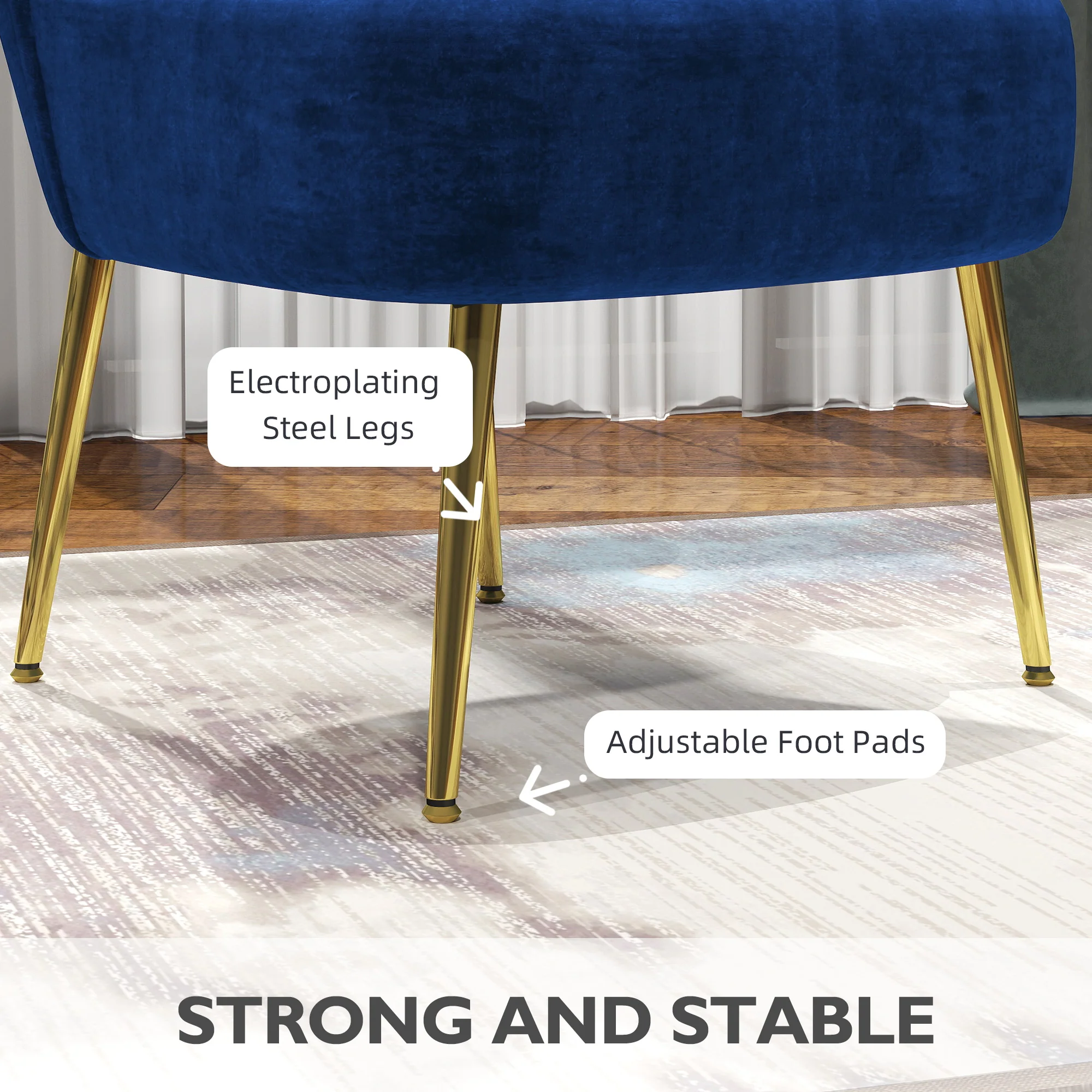 HOMCOM Accent Chair Wingback Armless Chair For Bedroom - Image 16