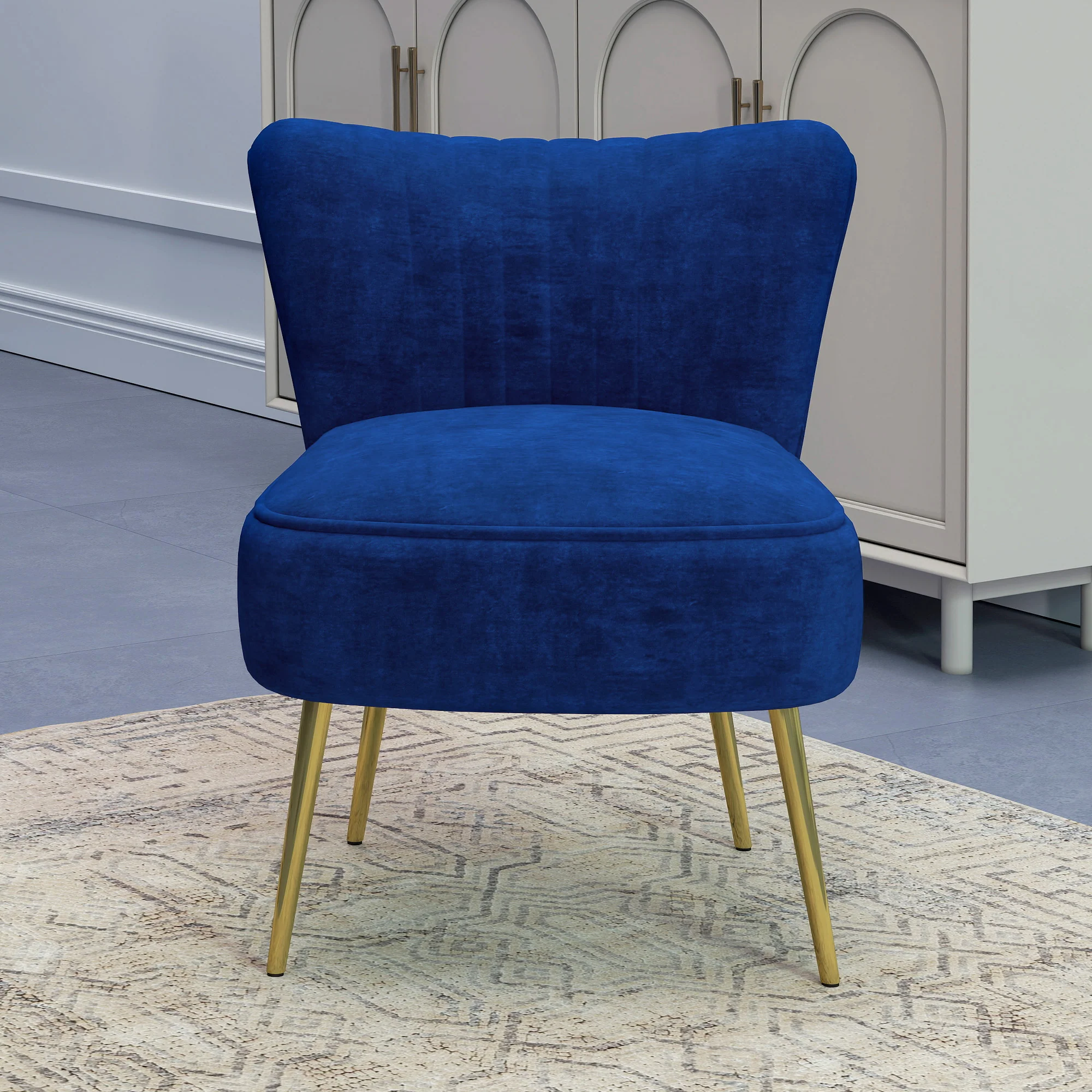 HOMCOM Accent Chair Wingback Armless Chair For Bedroom - Image 17