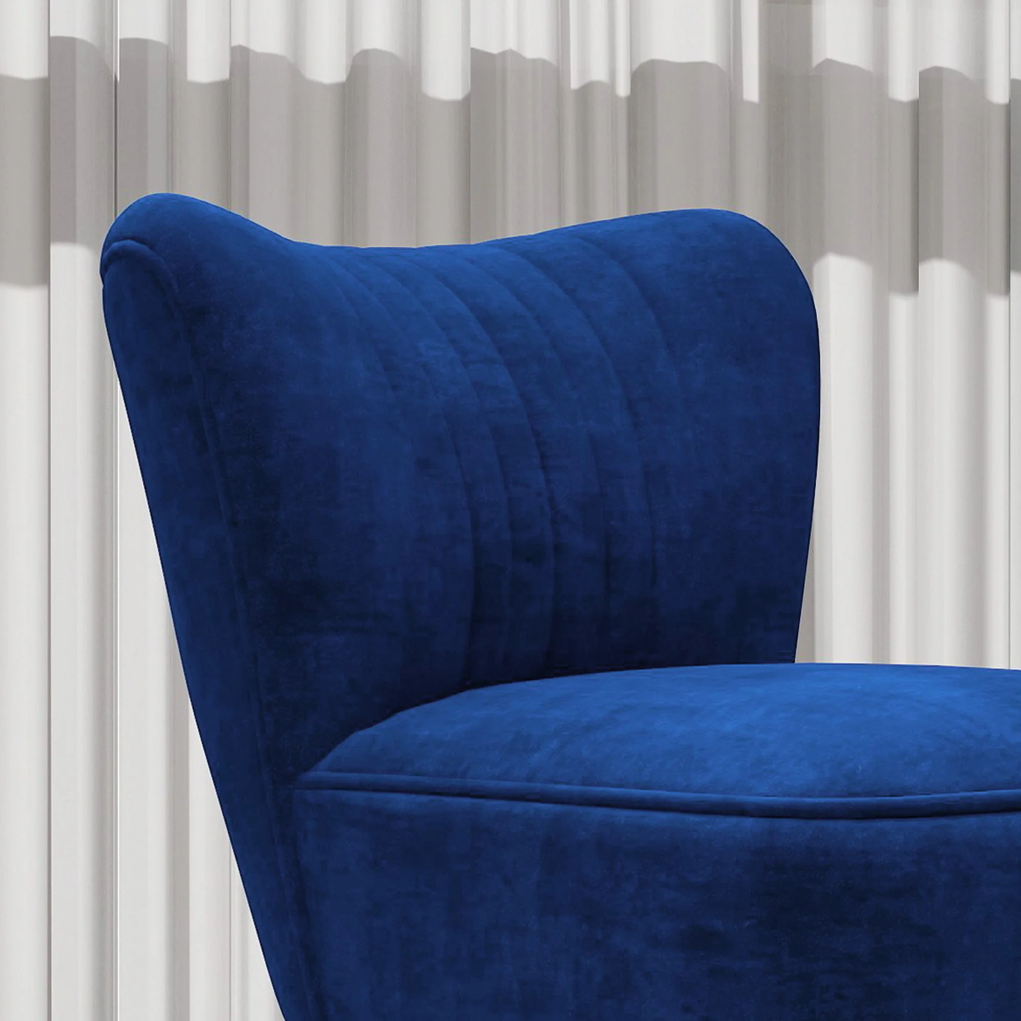 HOMCOM Accent Chair Wingback Armless Chair For Bedroom - Image 18