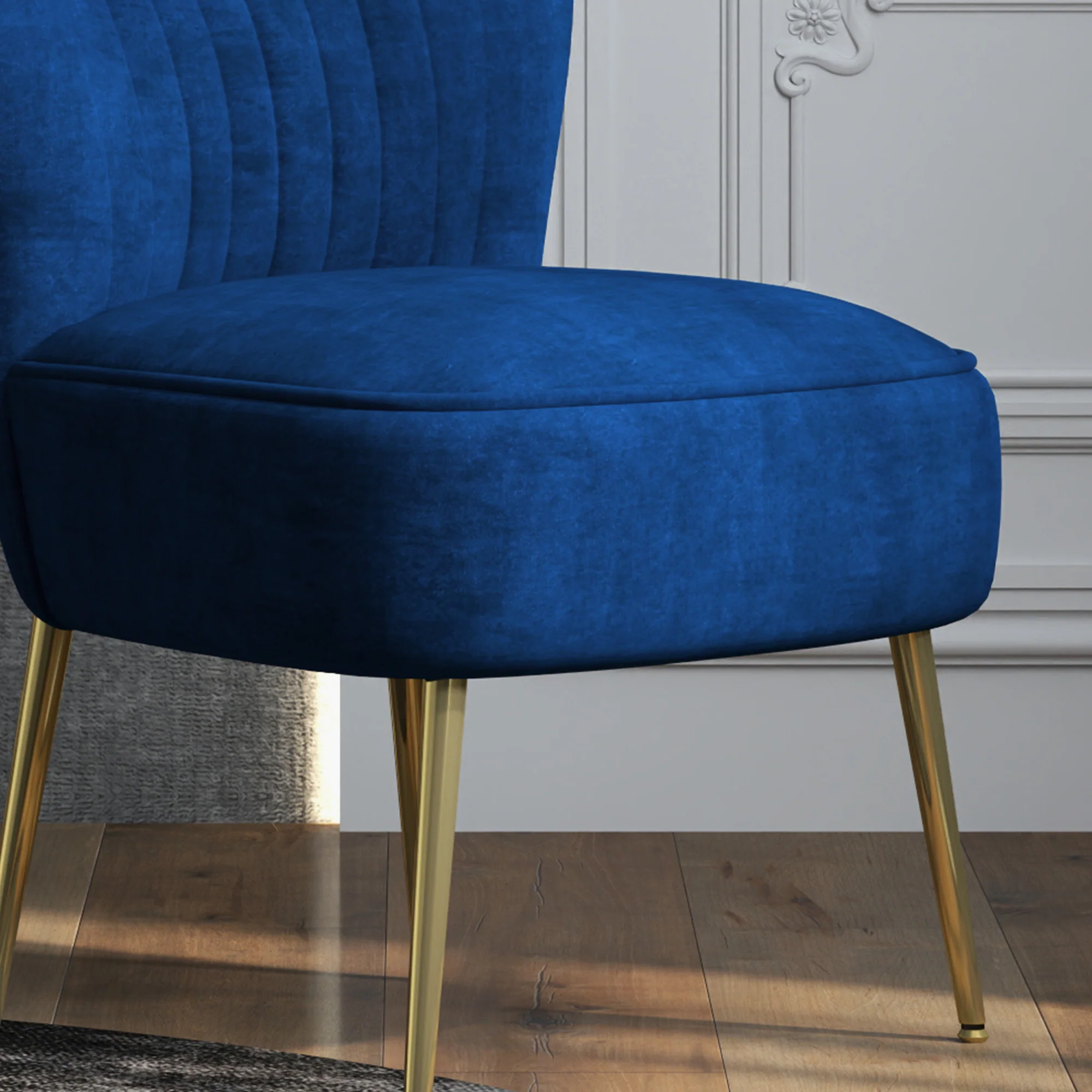 HOMCOM Accent Chair Wingback Armless Chair For Bedroom - Image 19