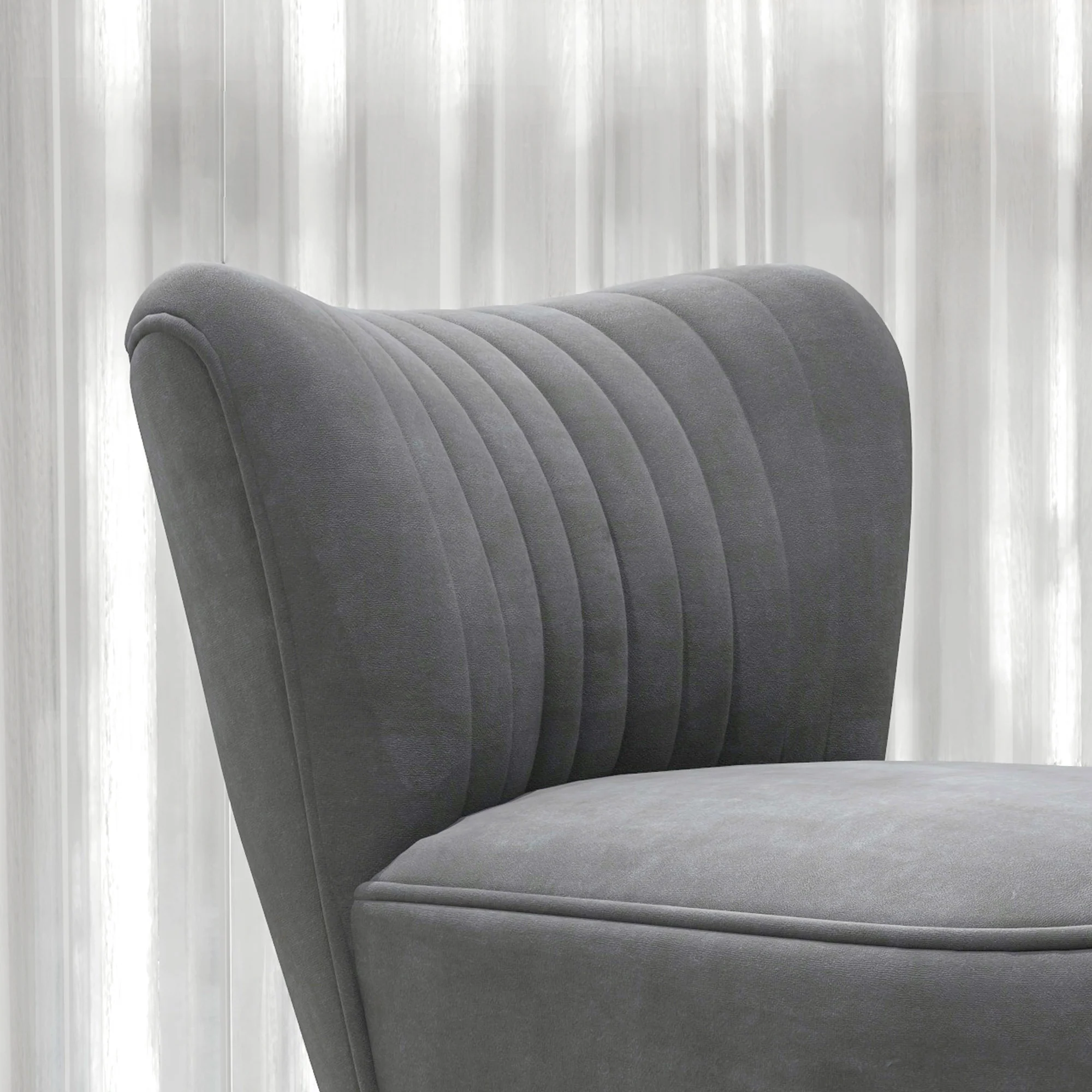 HOMCOM Accent Chair Wingback Armless Chair For Bedroom - Image 8
