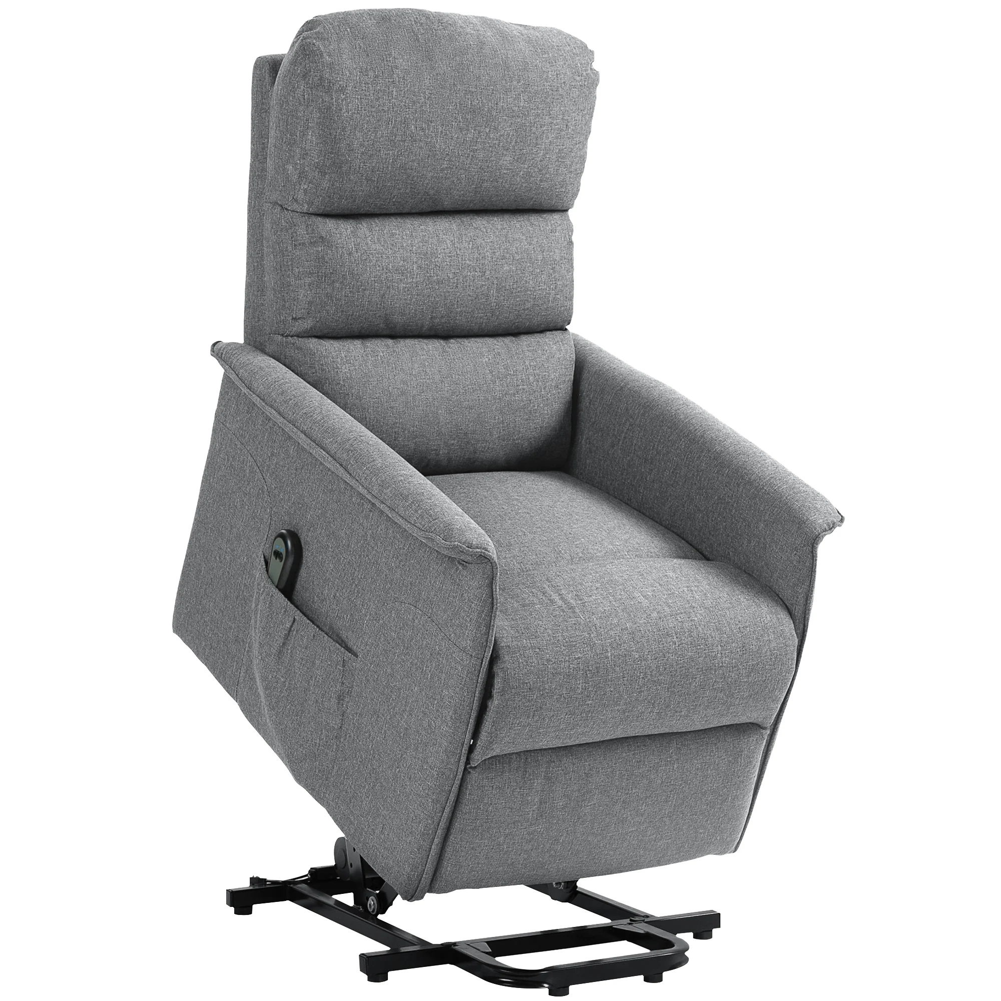 HOMCOM Grey Power Lift Recliner Electric Reclining Chair With Remote