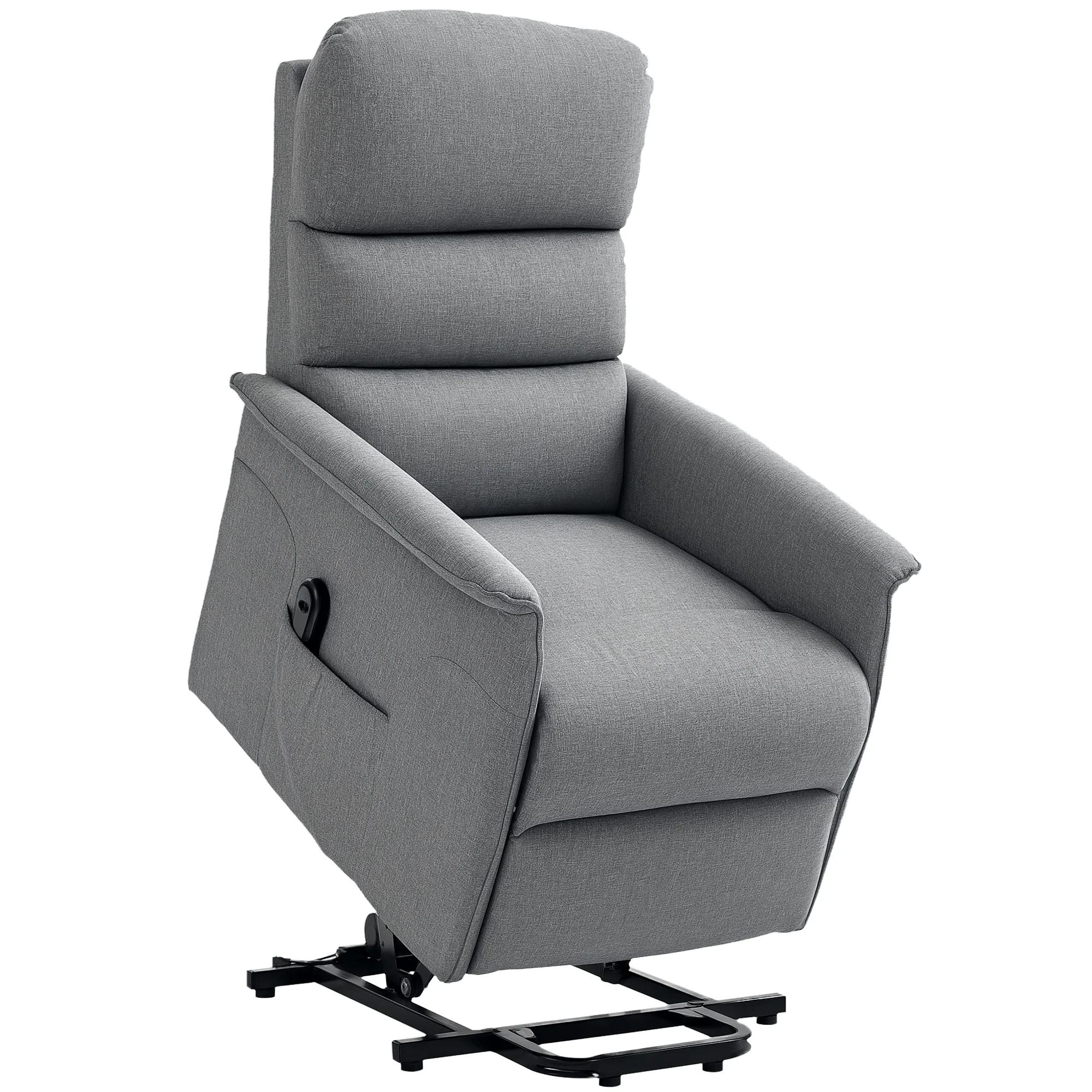 HOMCOM Grey Power Lift Recliner Electric Reclining Chair With Remote - Image 2