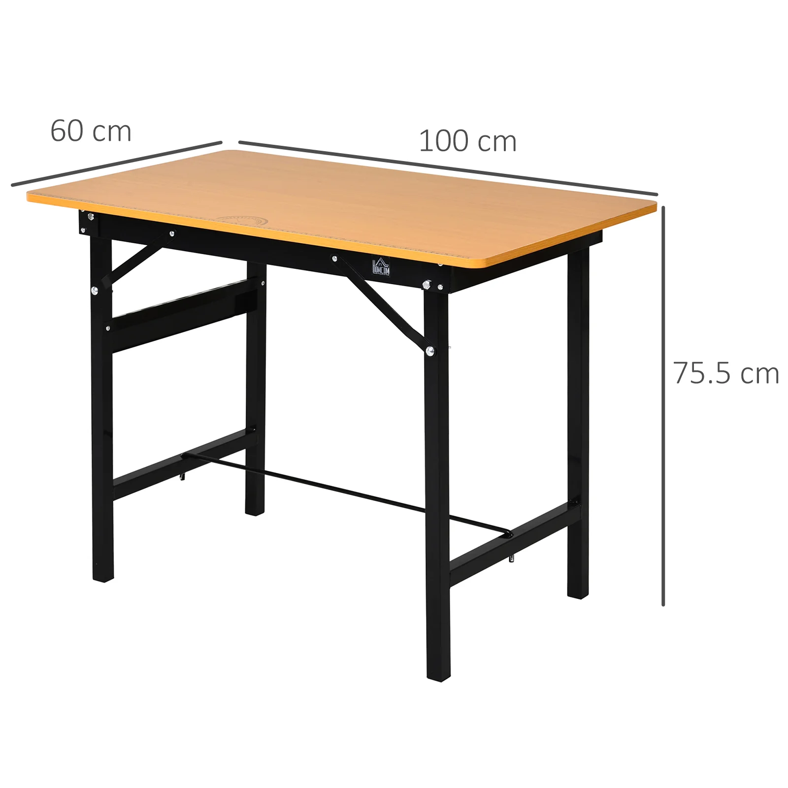 HOMCOM Heavy Duty DIY Metal Garage Workbench Storage Drawer Table Wood Surface - Image 4