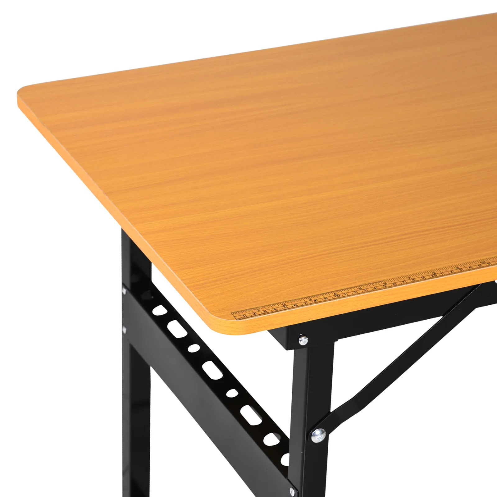 HOMCOM Heavy Duty DIY Metal Garage Workbench Storage Drawer Table Wood Surface - Image 6