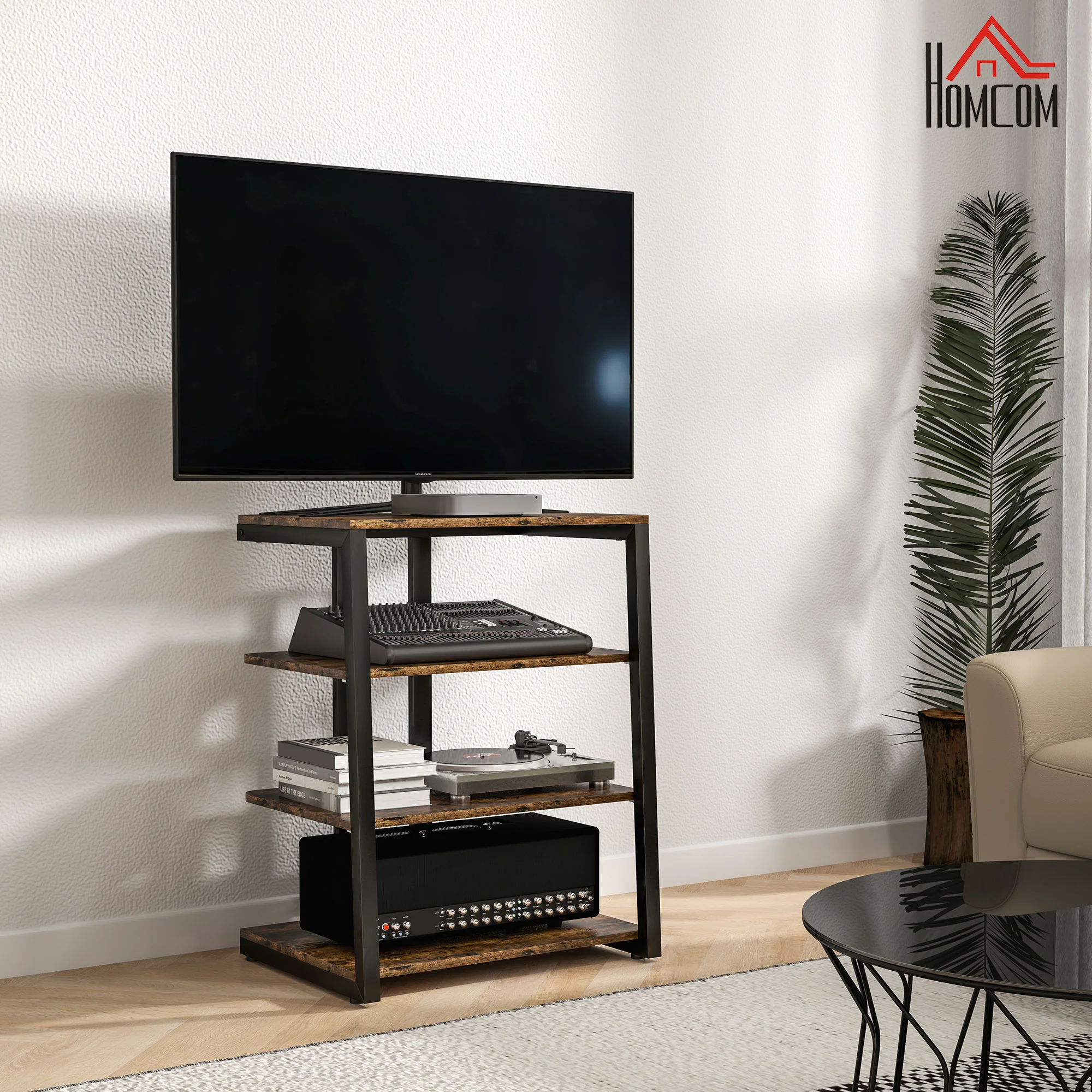 HOMCOM HiFi Rack Stand W/ 4-Tier Record Player Stand - Image 11