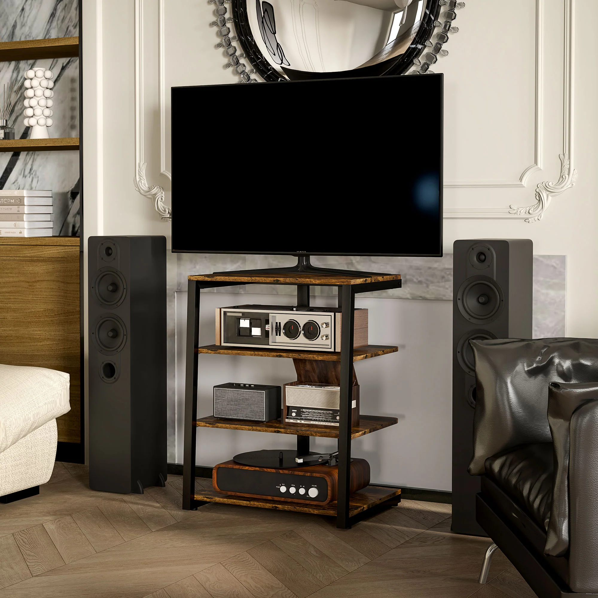 HOMCOM HiFi Rack Stand W/ 4-Tier Record Player Stand - Image 17