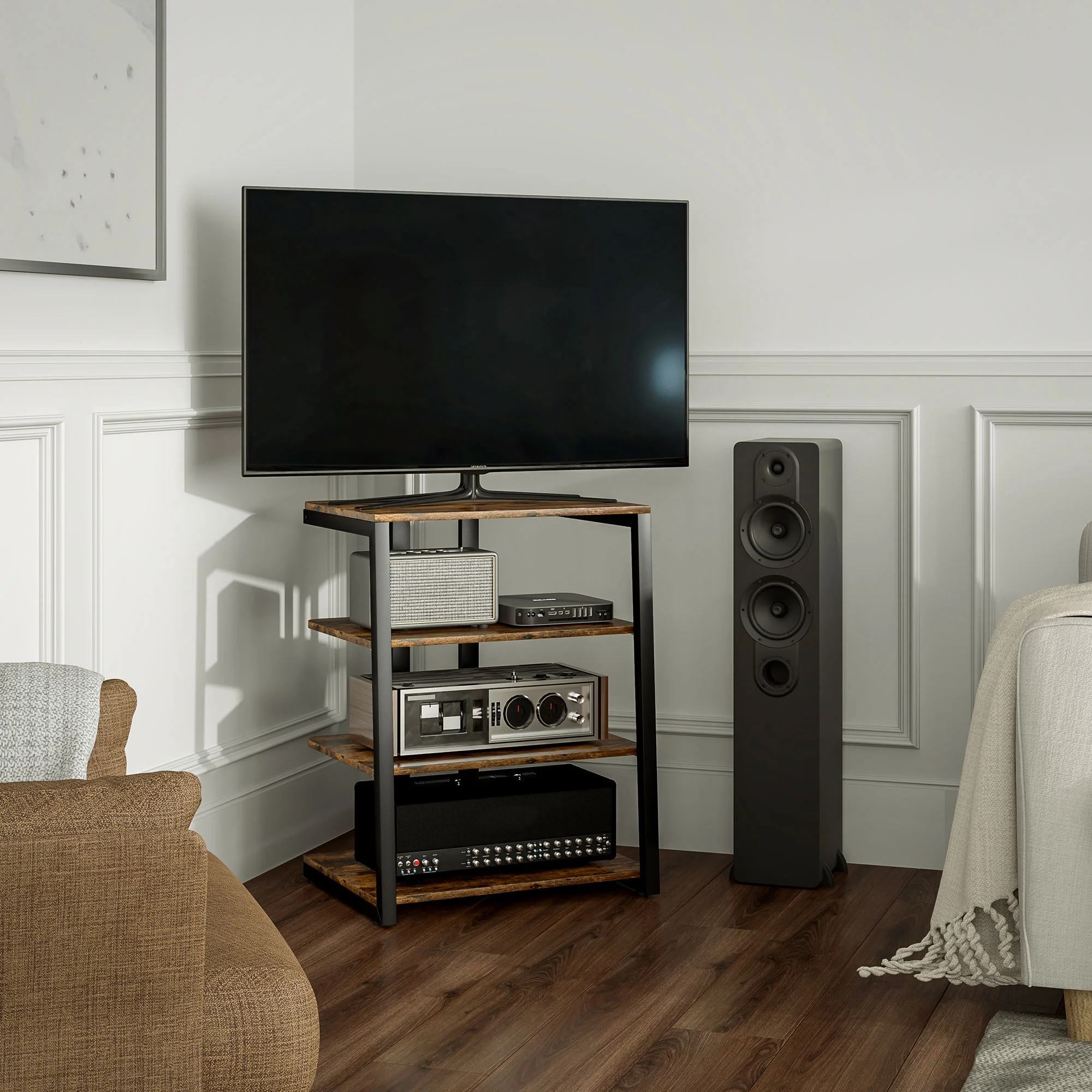 HOMCOM HiFi Rack Stand W/ 4-Tier Record Player Stand - Image 18