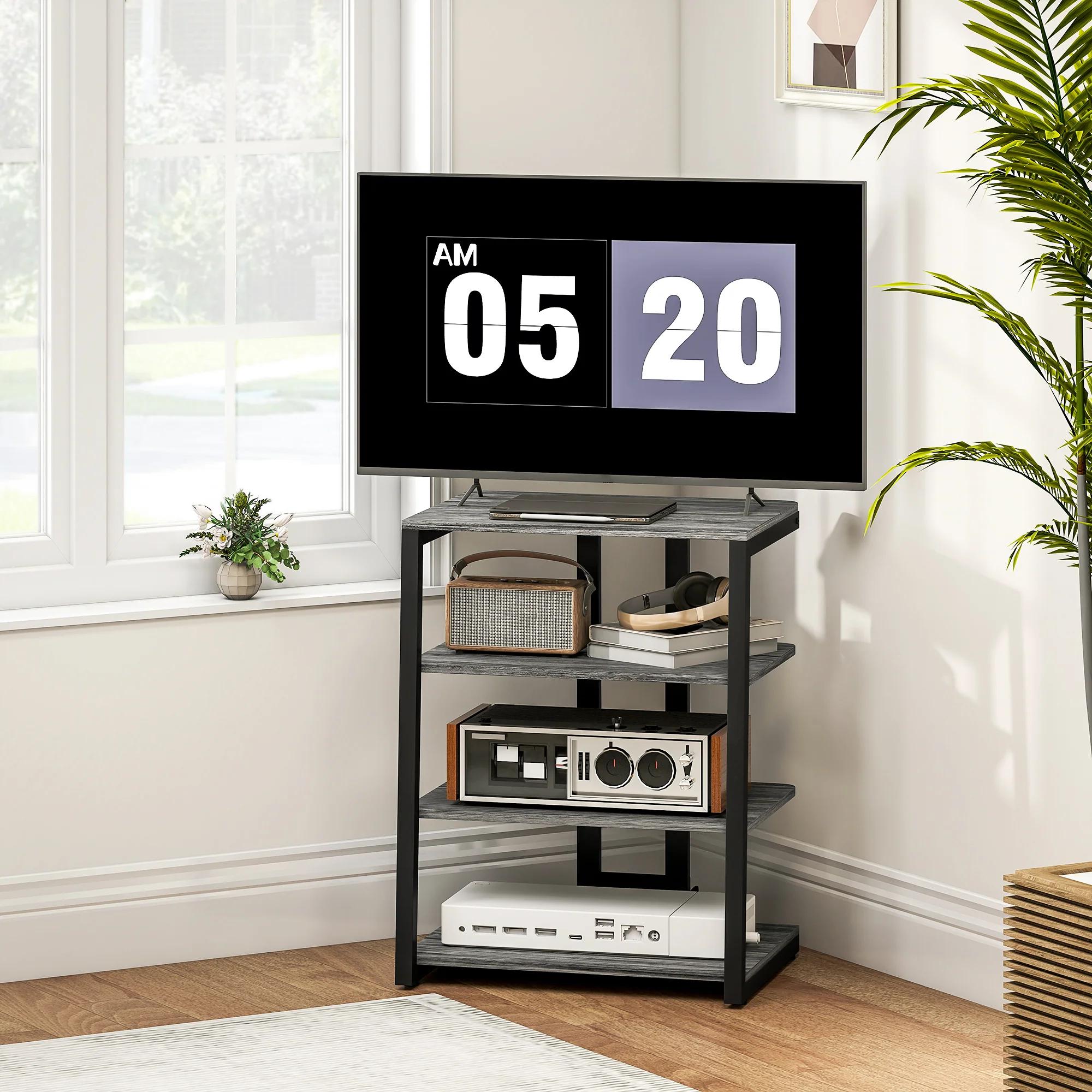 HOMCOM HiFi Rack Stand W/ 4-Tier Record Player Stand - Image 2