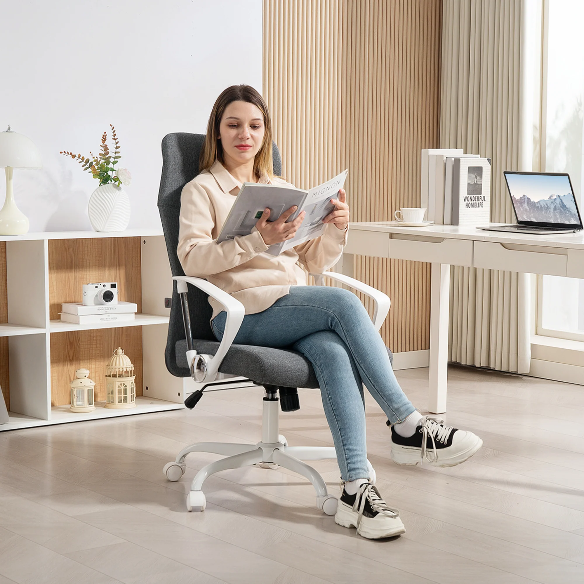 HOMCOM High Back Office Chair, Computer Desk Chair For Home - Image 11