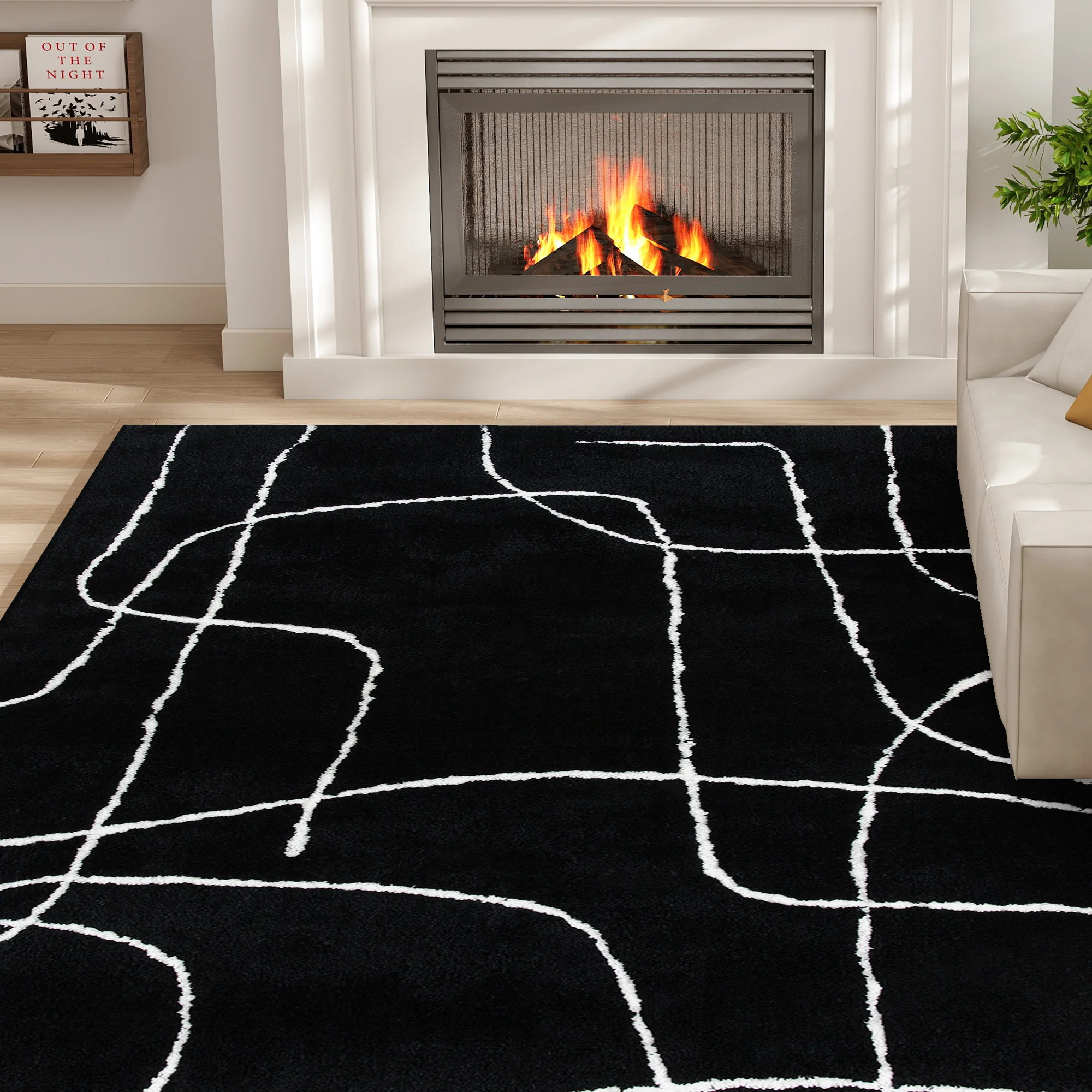 HOMCOM High Pile Modern Shaggy Rug, Soft Floor Carpet 120 X 170 Cm - Image 9