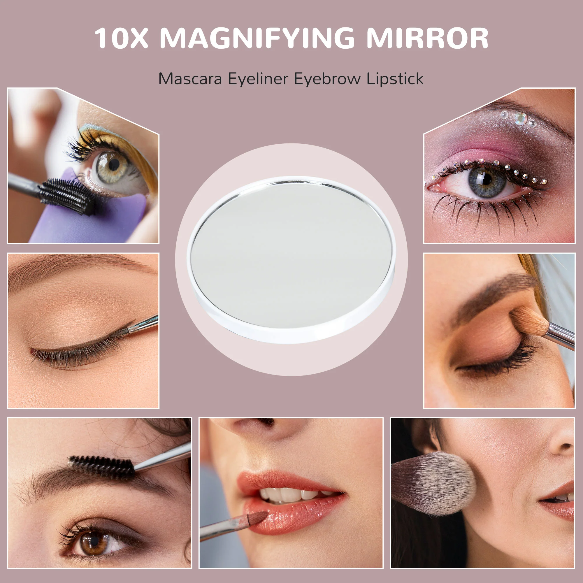 HOMCOM Hollywood Vanity Mirror with Lights, 10X Magnifying, USB Port, White - Image 7