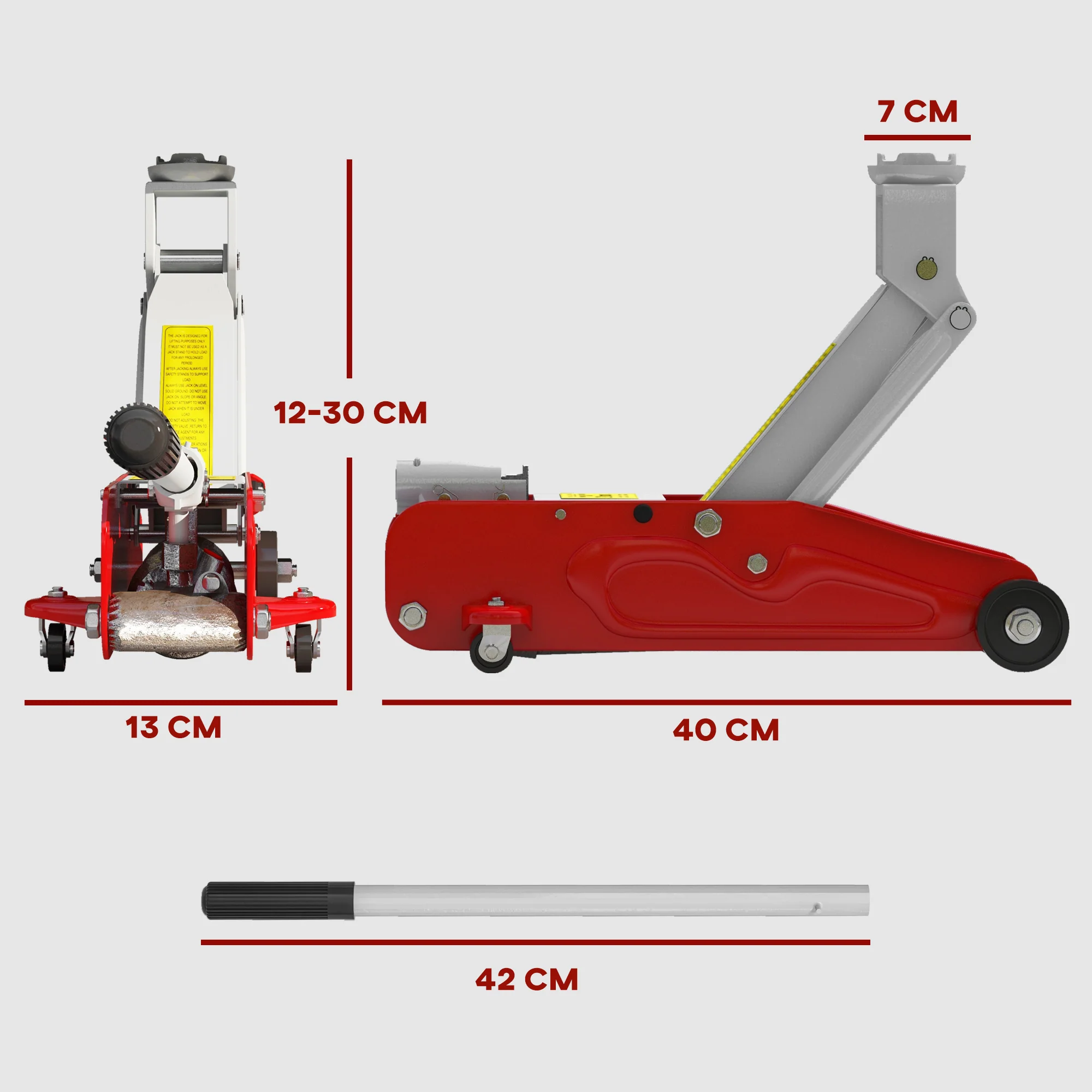 HOMCOM Hydraulic Low Profile Car Jack 2 Ton Capacity For Car Garage Tyre Repair - Image 5