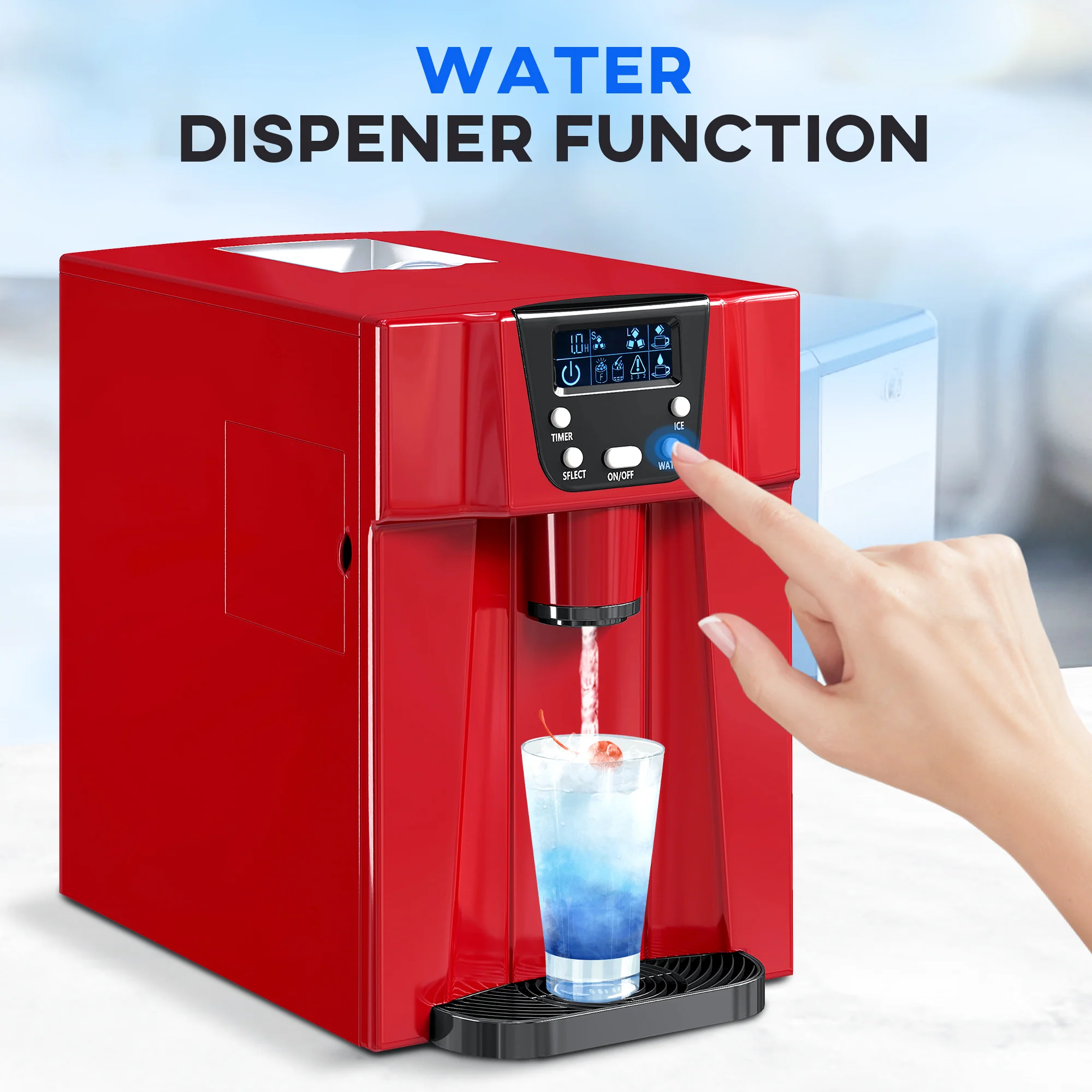 HOMCOM Ice Maker Machine And Water Dispenser 9 Ice Cubes Ready In 6-10 Mins - Image 4