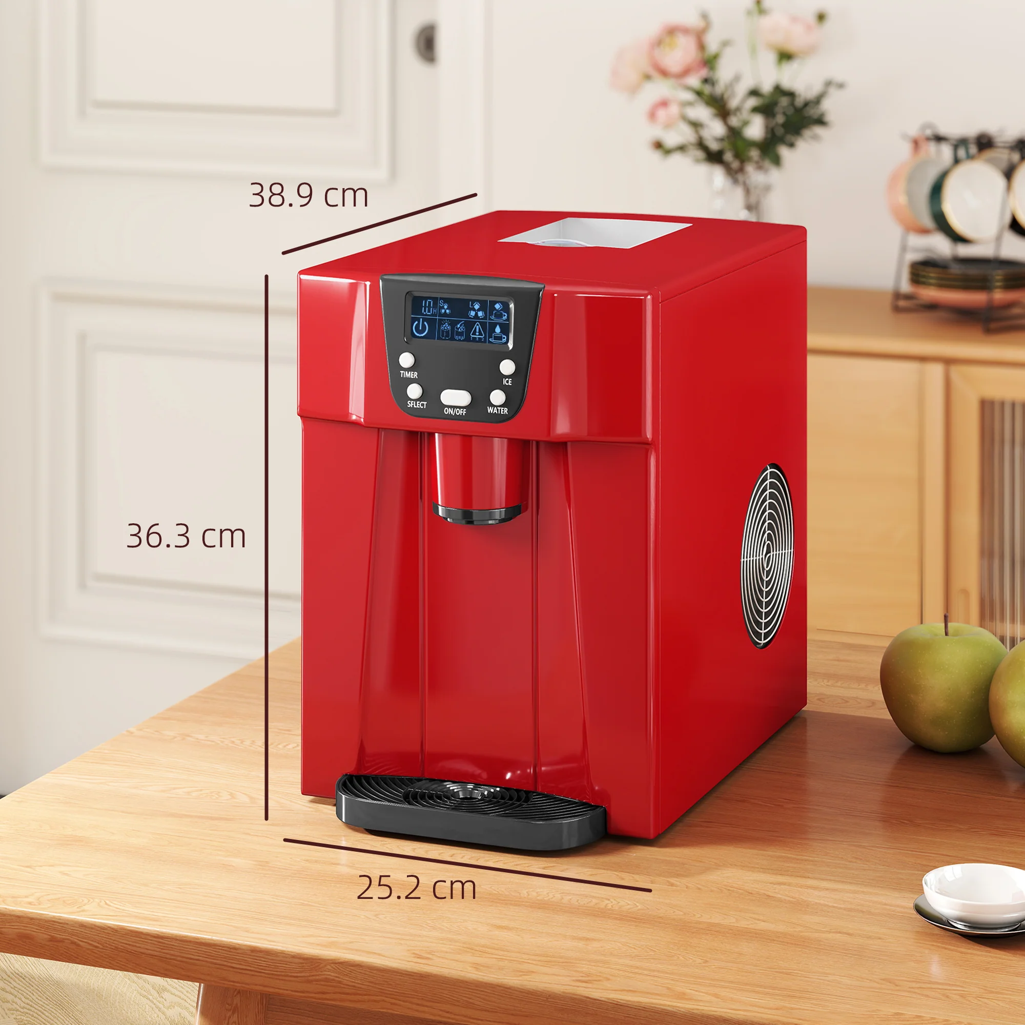 HOMCOM Ice Maker Machine And Water Dispenser 9 Ice Cubes Ready In 6-10 Mins - Image 5