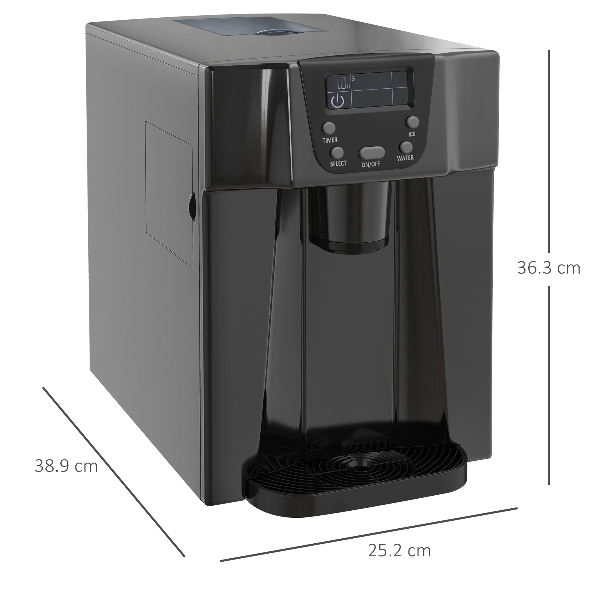 HOMCOM Ice Maker Machine And Water Dispenser No Plumbing Required Black - Image 5