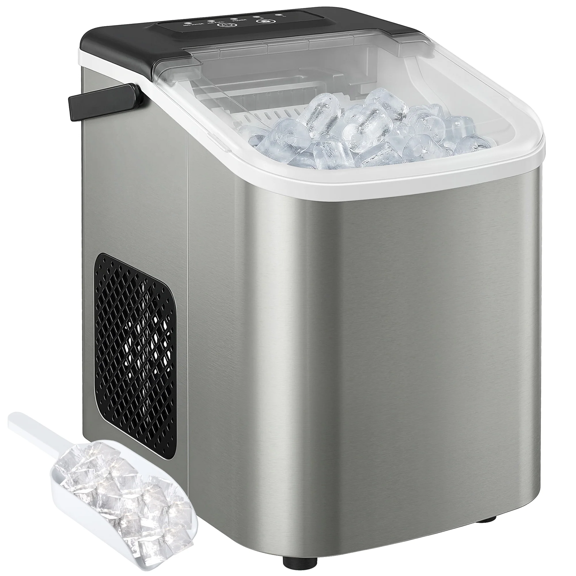 HOMCOM Ice Maker Machine Countertop, 9 Cubes Ready in 7 Mins, 12 KG in 24Hrs
