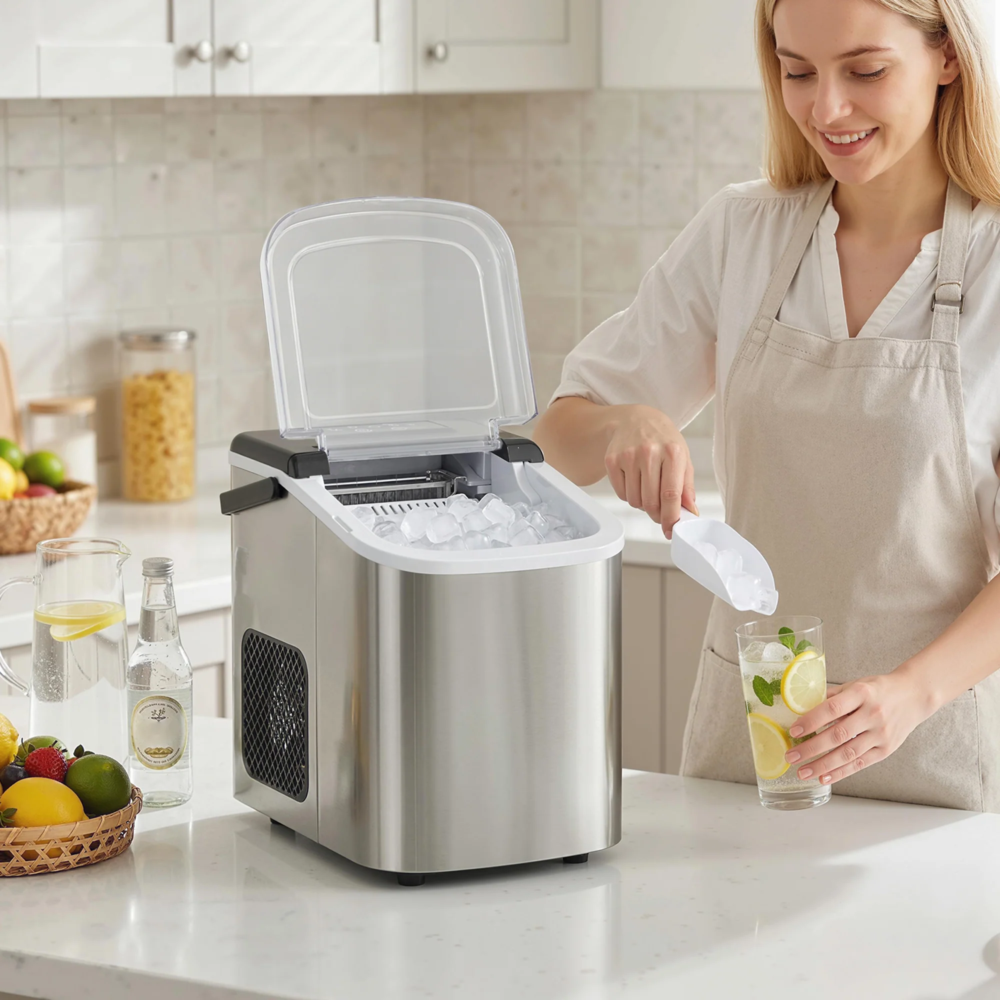 HOMCOM Ice Maker Machine Countertop, 9 Cubes Ready in 7 Mins, 12 KG in 24Hrs - Image 2