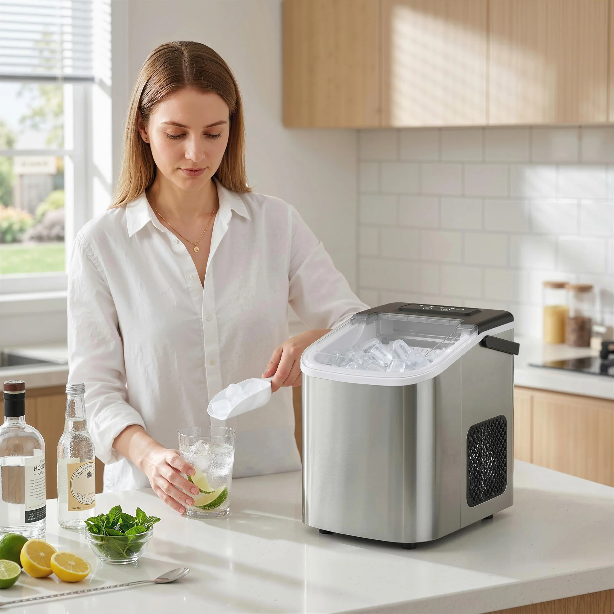 HOMCOM Ice Maker Machine Countertop, 9 Cubes Ready in 7 Mins, 12 KG in 24Hrs - Image 9