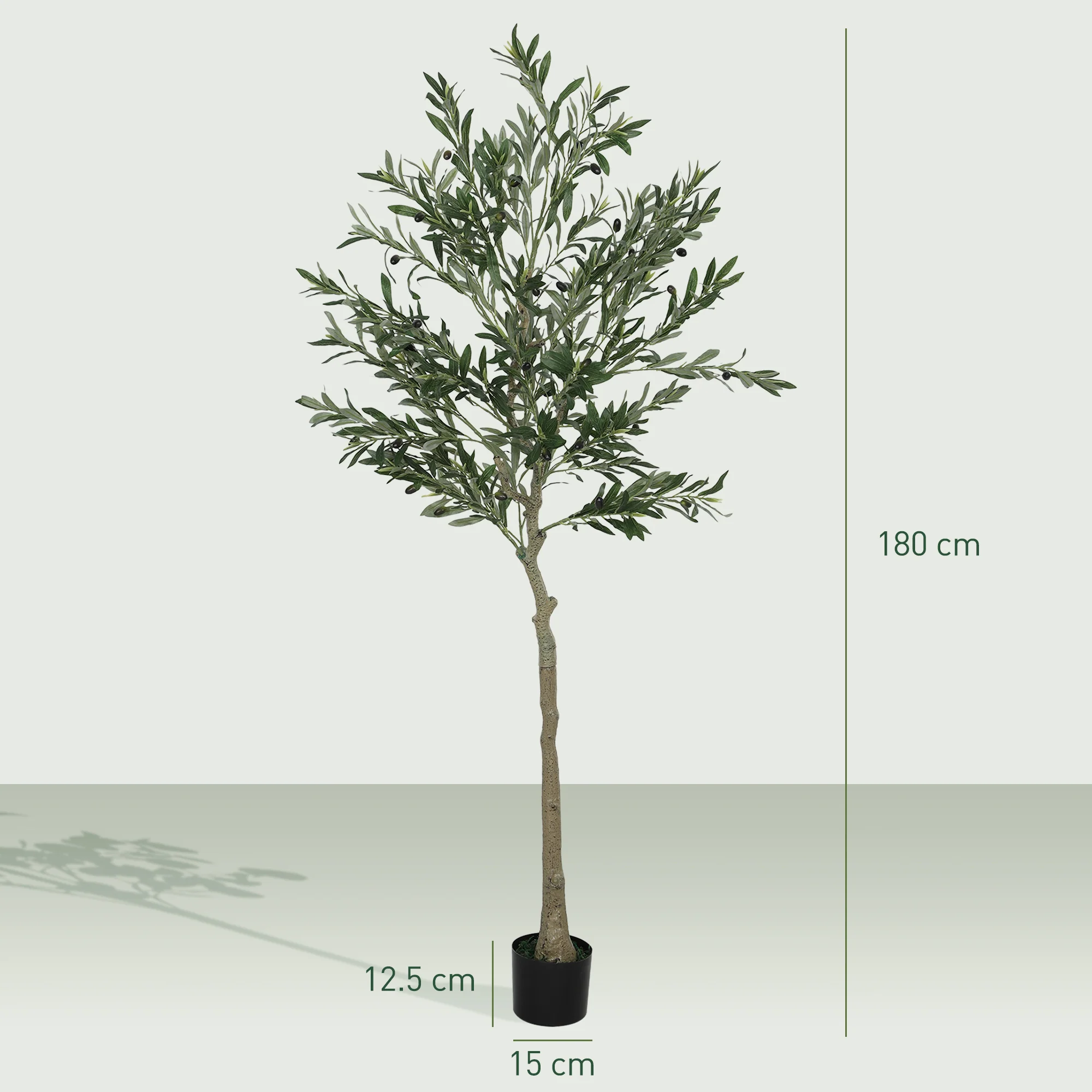 HOMCOM Indoor Artificial Plant, Faux Potted Silk Olive Tree - Image 14