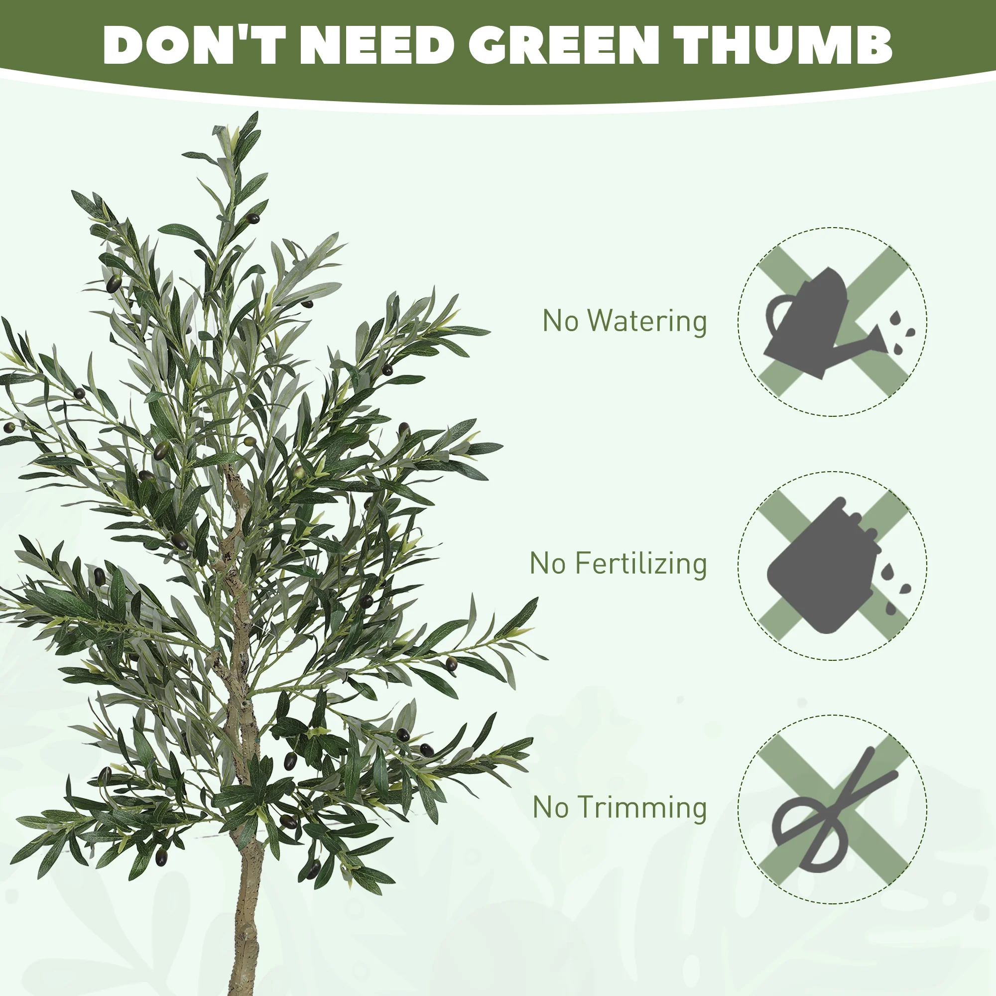 HOMCOM Indoor Artificial Plant, Faux Potted Silk Olive Tree - Image 16
