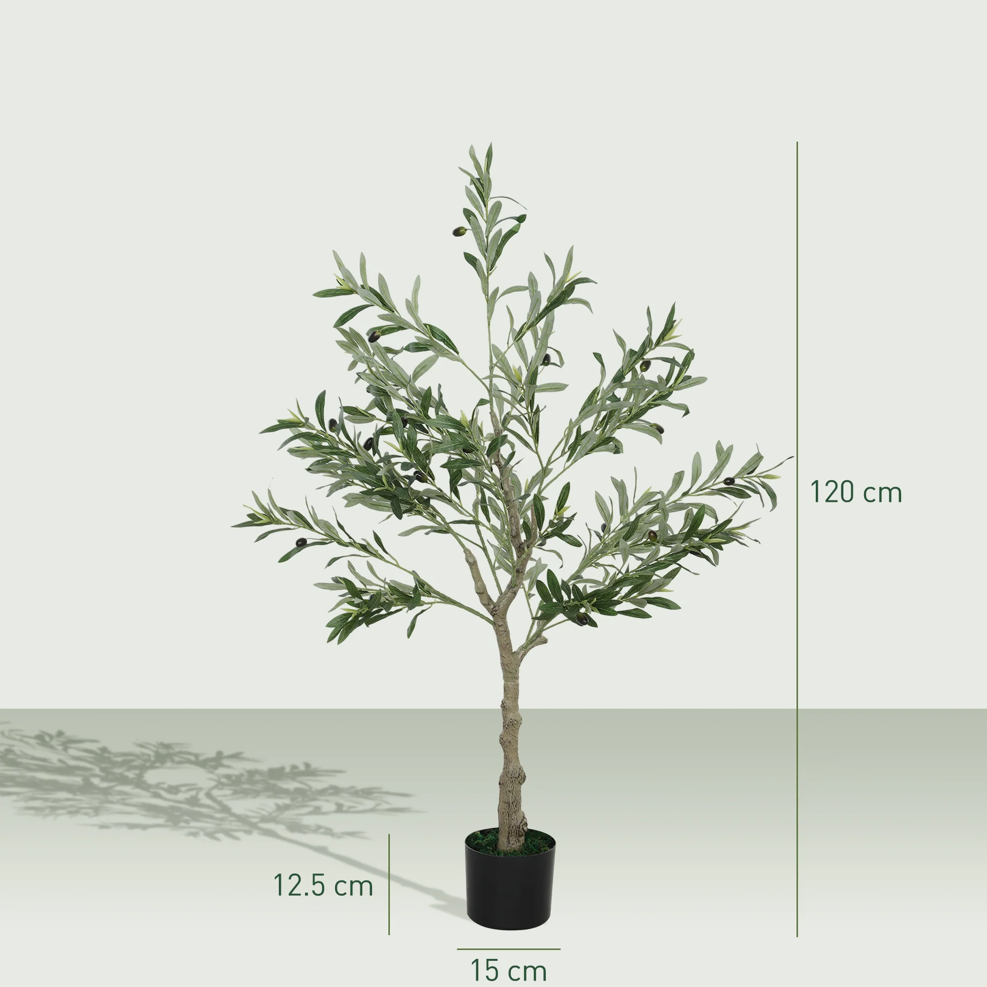 HOMCOM Indoor Artificial Plant, Faux Potted Silk Olive Tree - Image 5