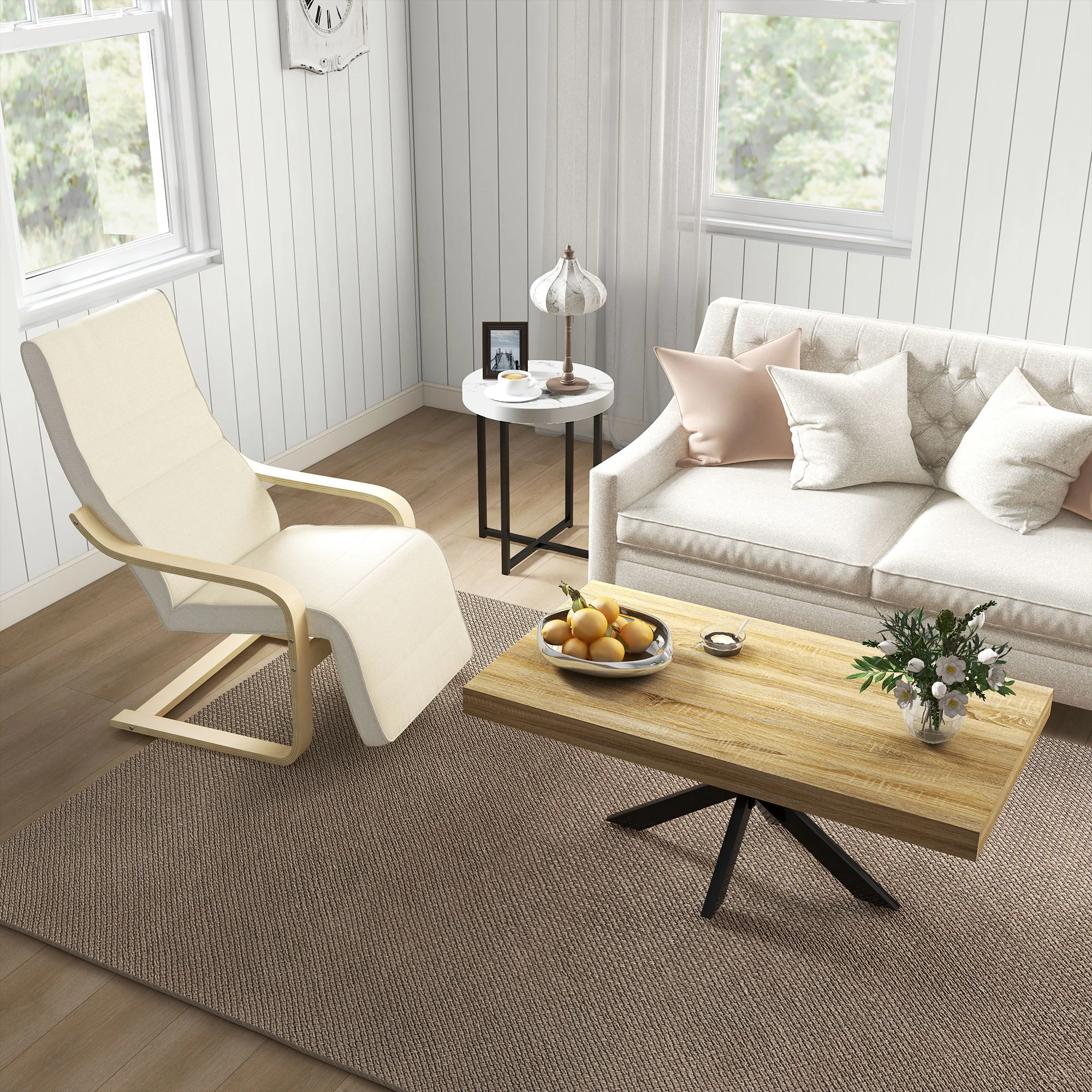 HOMCOM Industrial Coffee Table, End Table With Steel Frame, 110x60 X45cm - Image 9