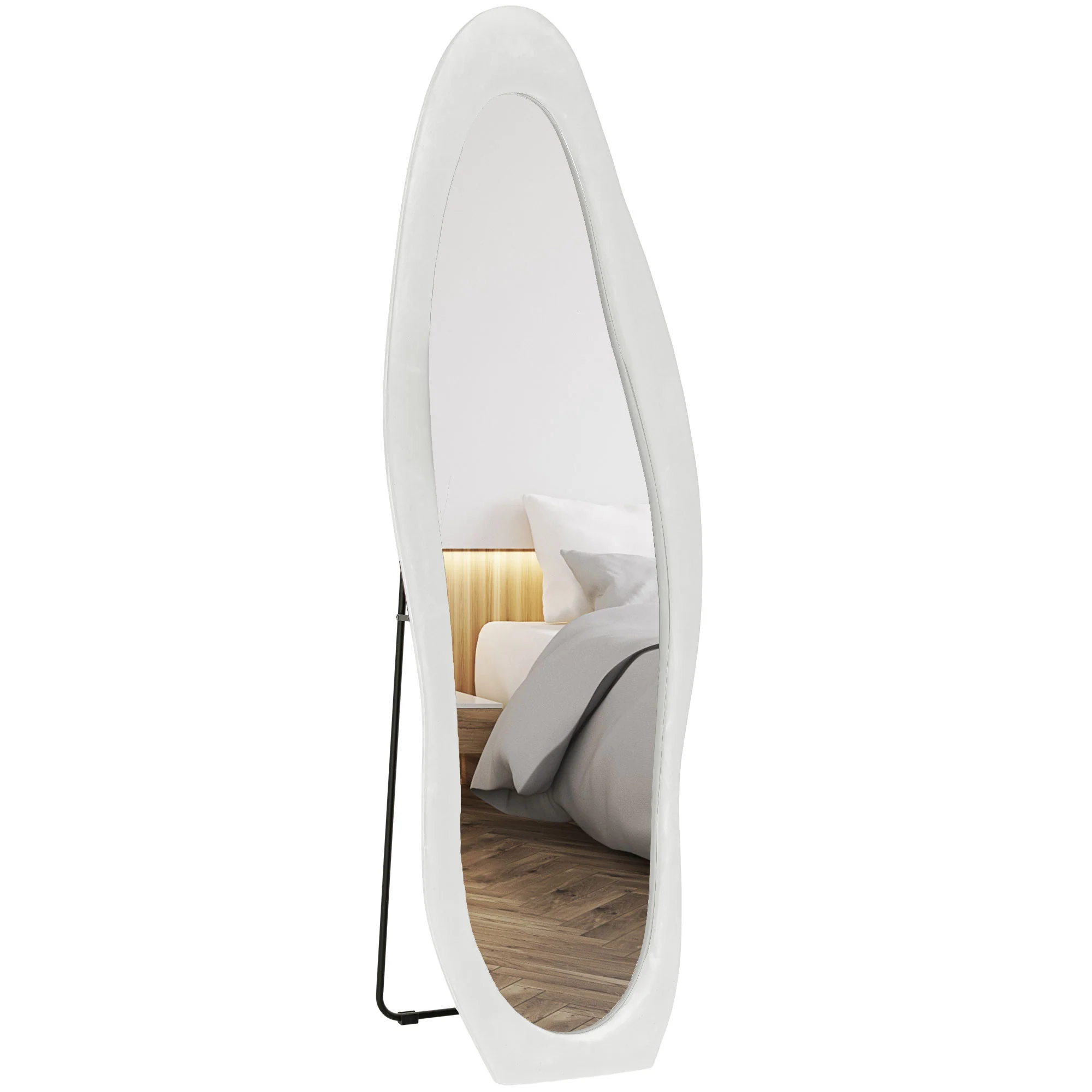 HOMCOM Irregular Full Length Mirror with Velvet Frame - Image 10