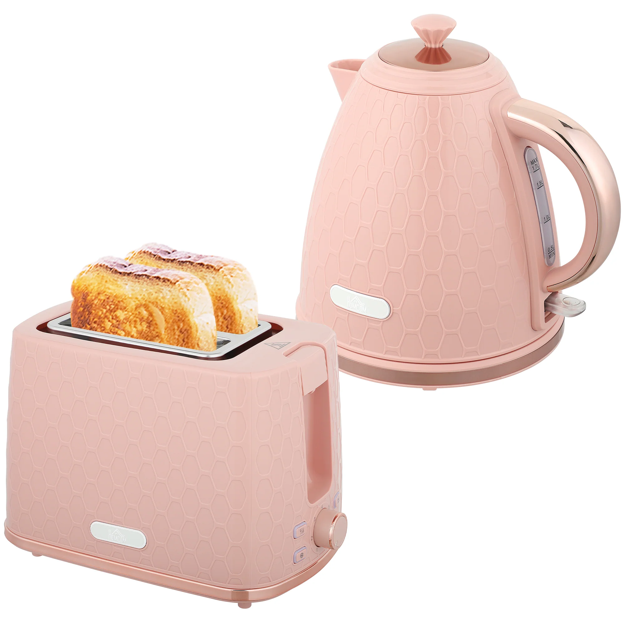 HOMCOM Kettle And Toaster Set 1.7L Kettle & 2 Slice Toaster Set, - Image 10