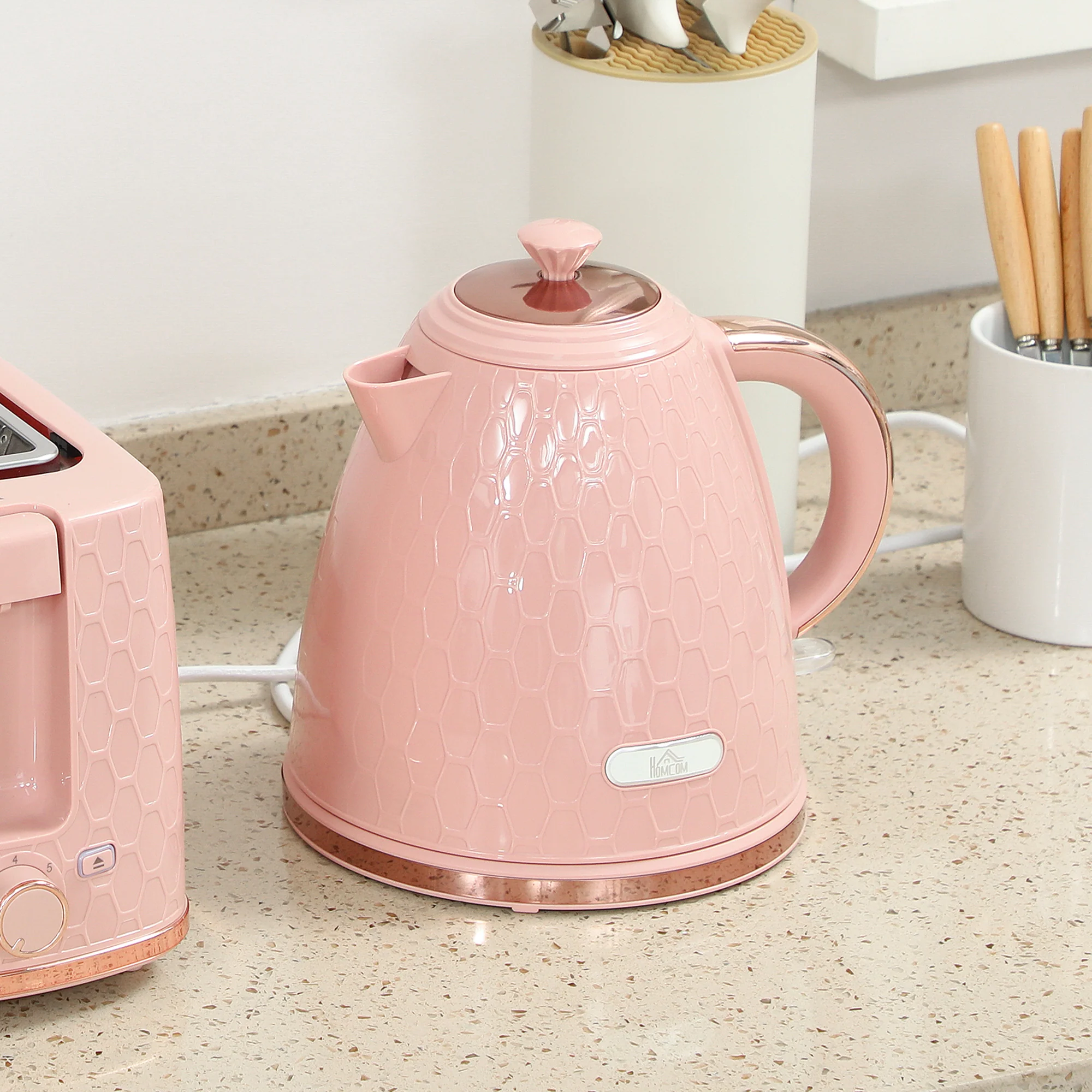 HOMCOM Kettle And Toaster Set 1.7L Kettle & 2 Slice Toaster Set, - Image 17