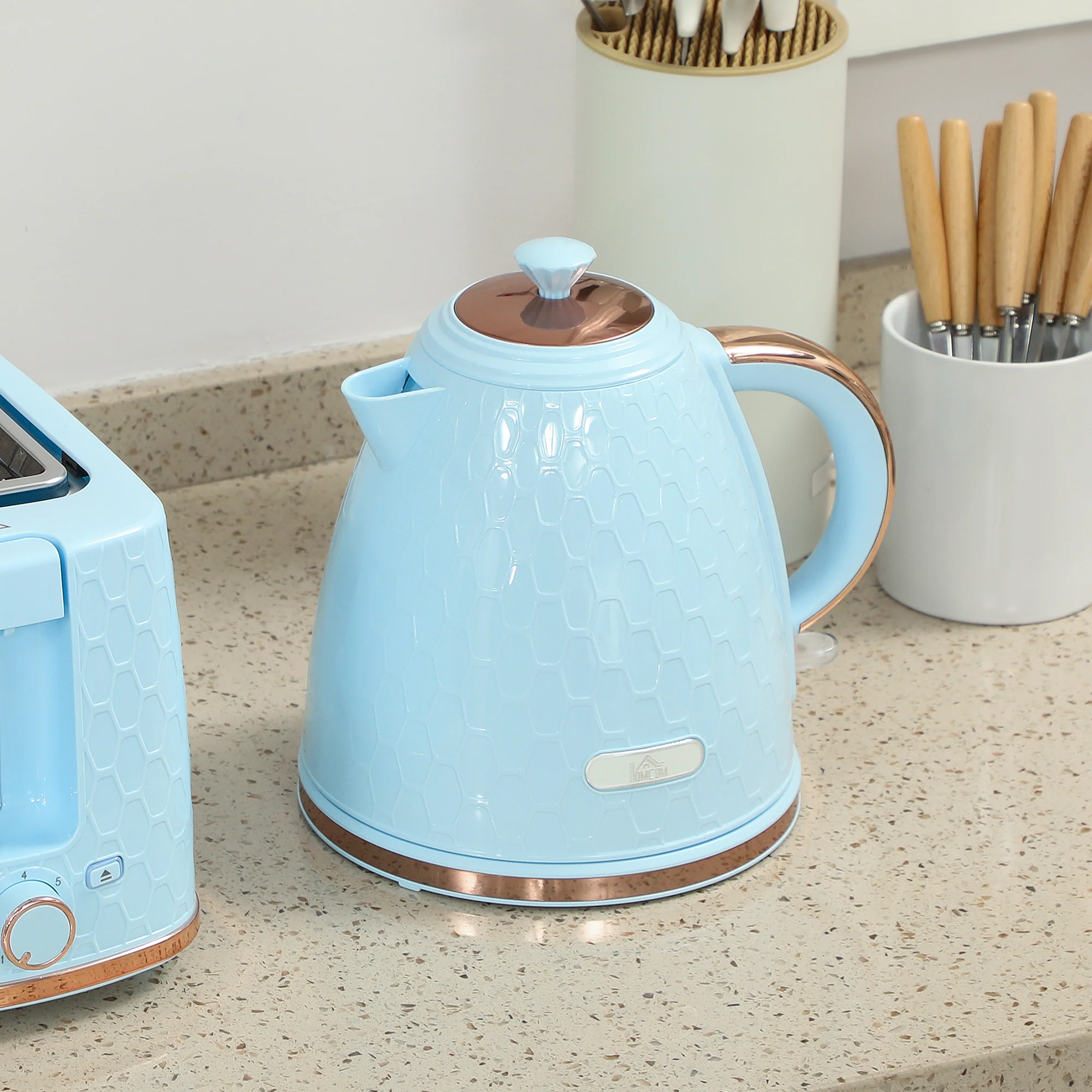 HOMCOM Kettle And Toaster Set 1.7L Kettle & 2 Slice Toaster Set, - Image 8