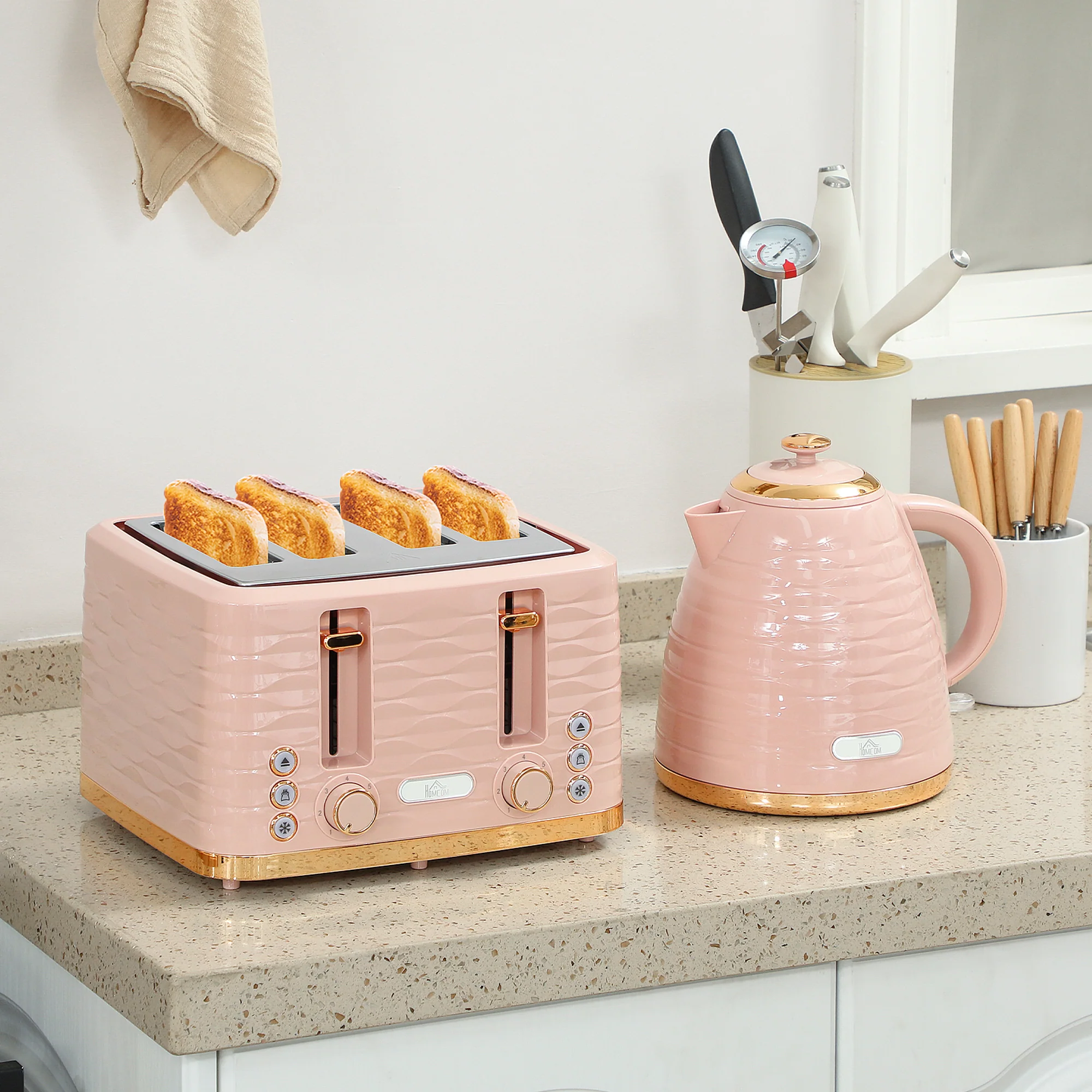 HOMCOM Kettle And Toaster Set 1.7L Kettle & 4 Slice Toaster - Image 11
