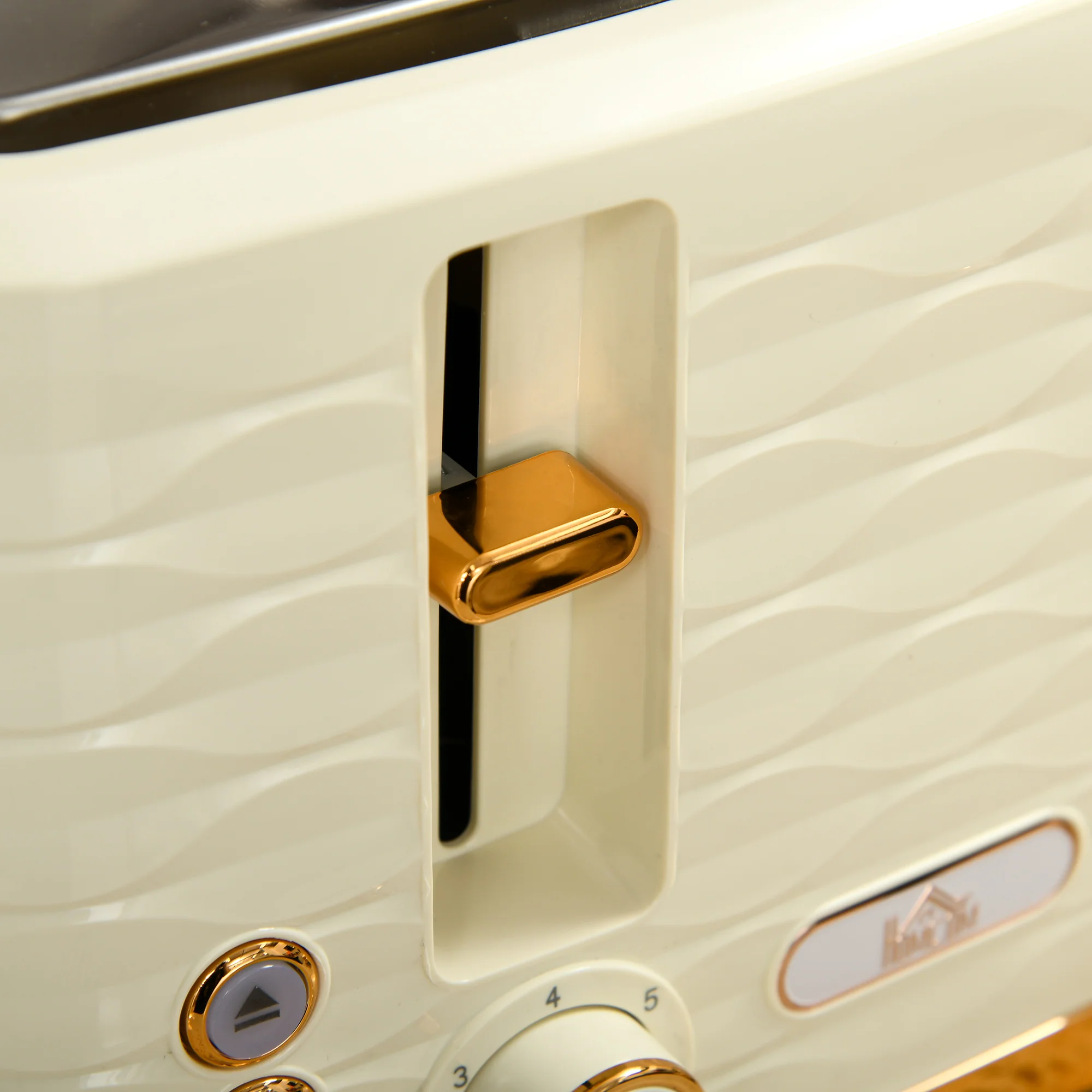 HOMCOM Kettle and Toaster Set 1.7L Rapid Boil Kettle & 4 Slice Toaster Beige - Image 9