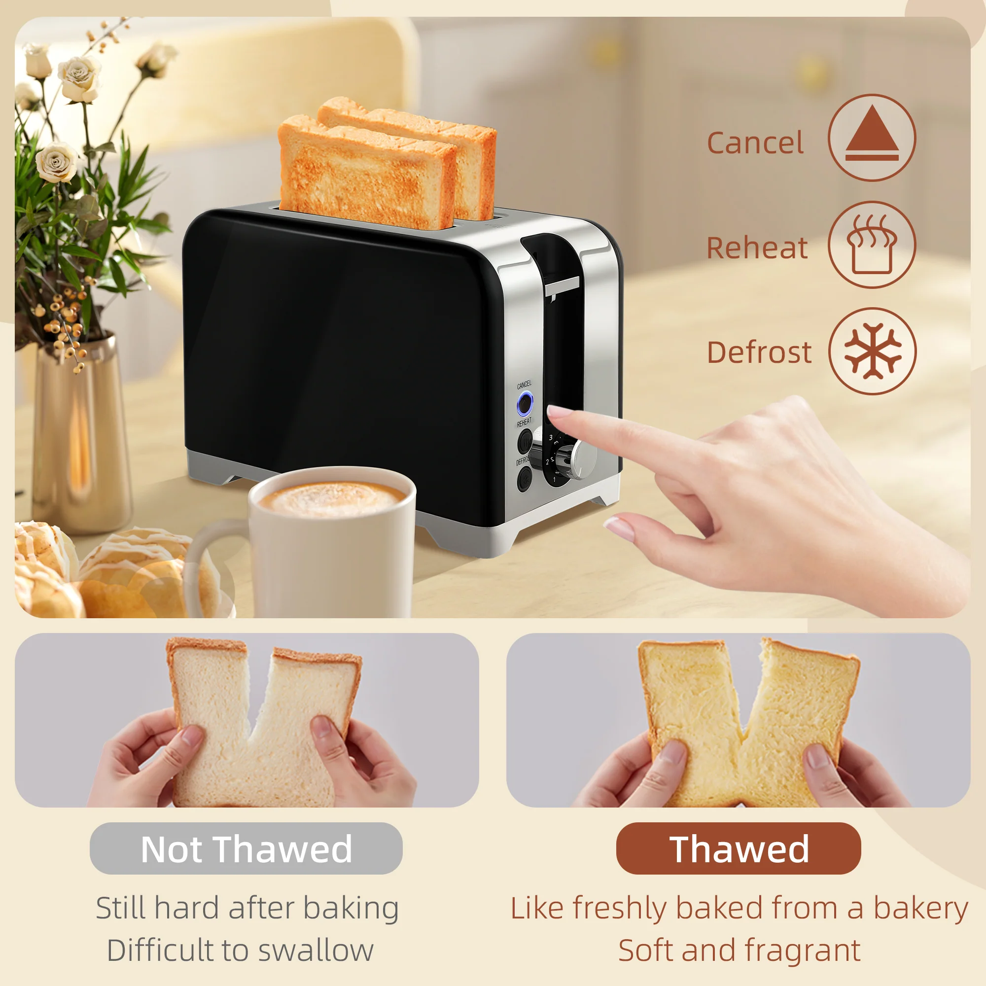 HOMCOM Kettle And Toaster Set With Temperature Gauge, Crumb Tray - Image 5