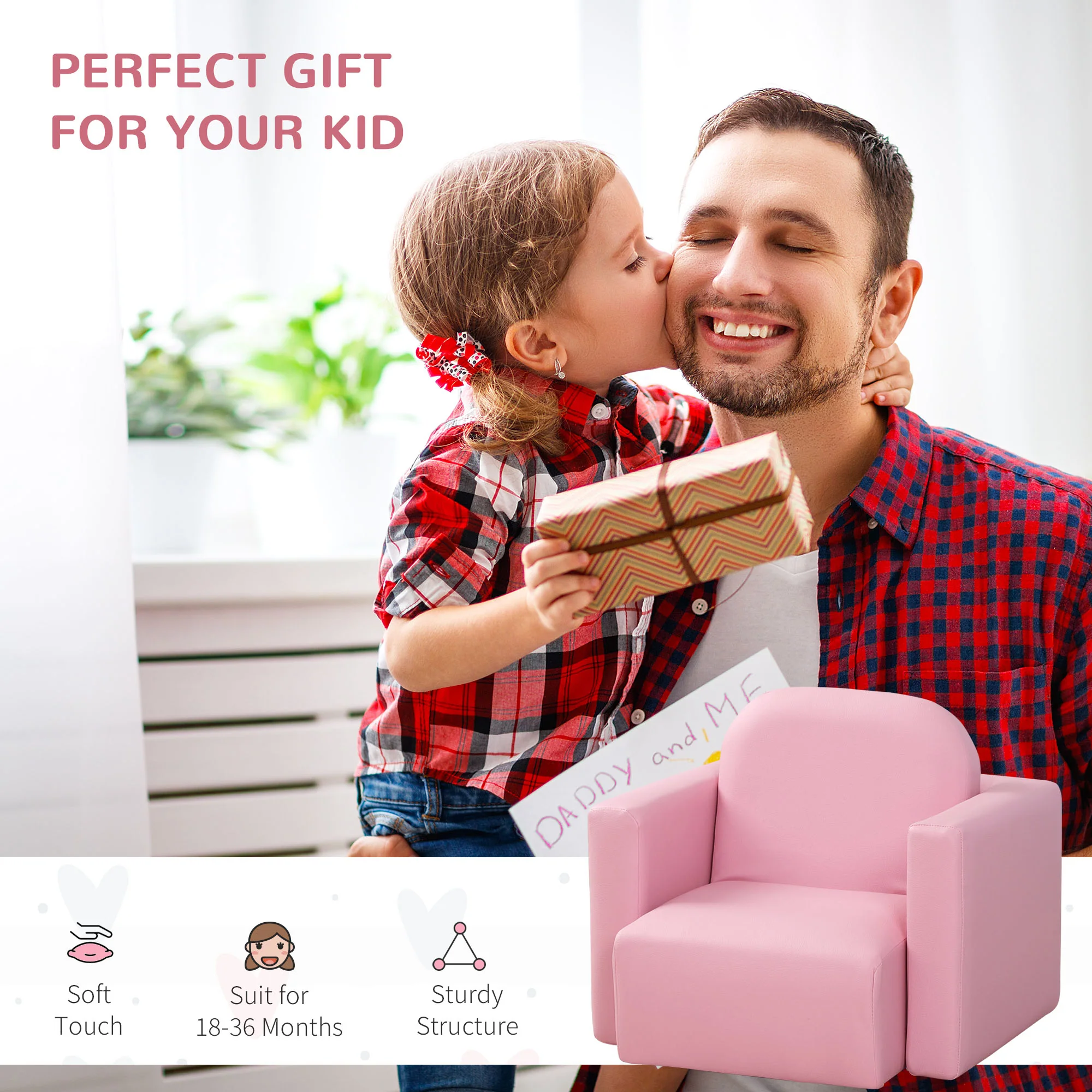 HOMCOM Kids Mini Sofa Table Chair Set - Image 3