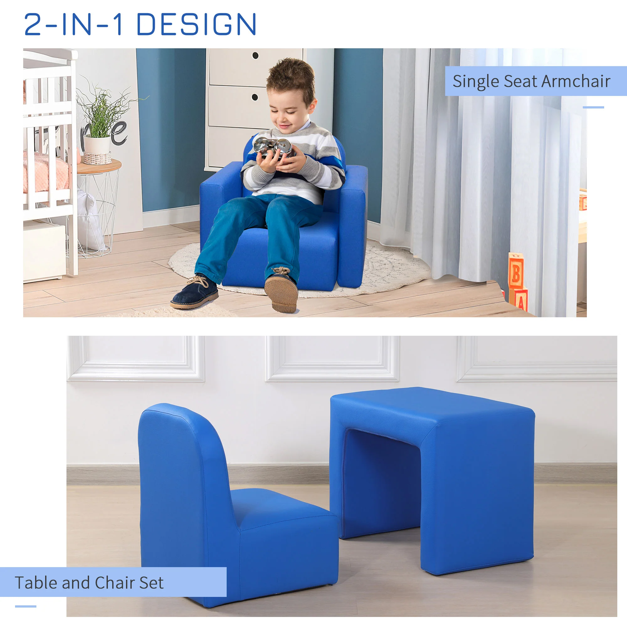 HOMCOM Kids Mini Sofa Table Chair Set - Image 6