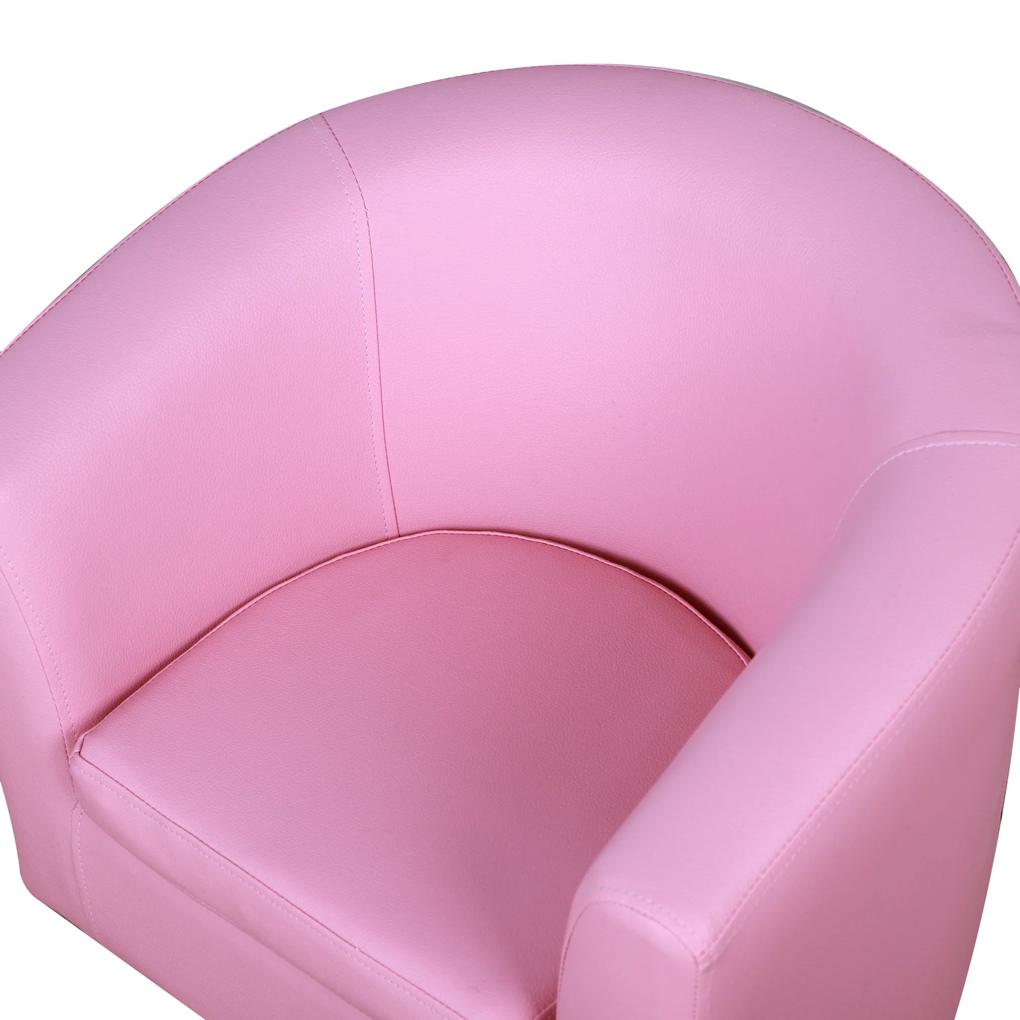 HOMCOM Kids PVC Upholstered Armchair w/ Foot Stool Pink - Image 8