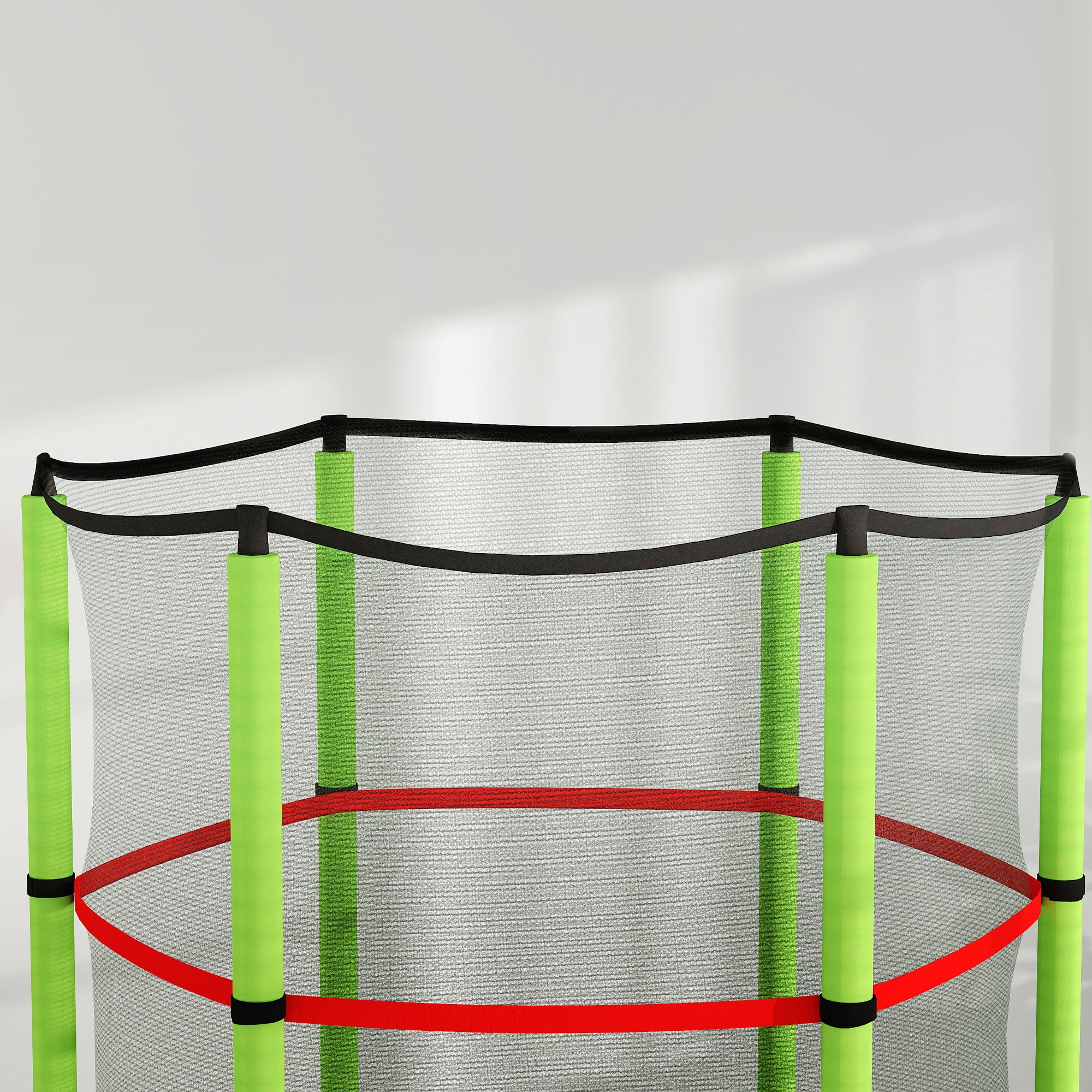 HOMCOM Kids Trampoline Mini Bouncer w/ Enclosure Net for 3-6 Years Green - Image 8